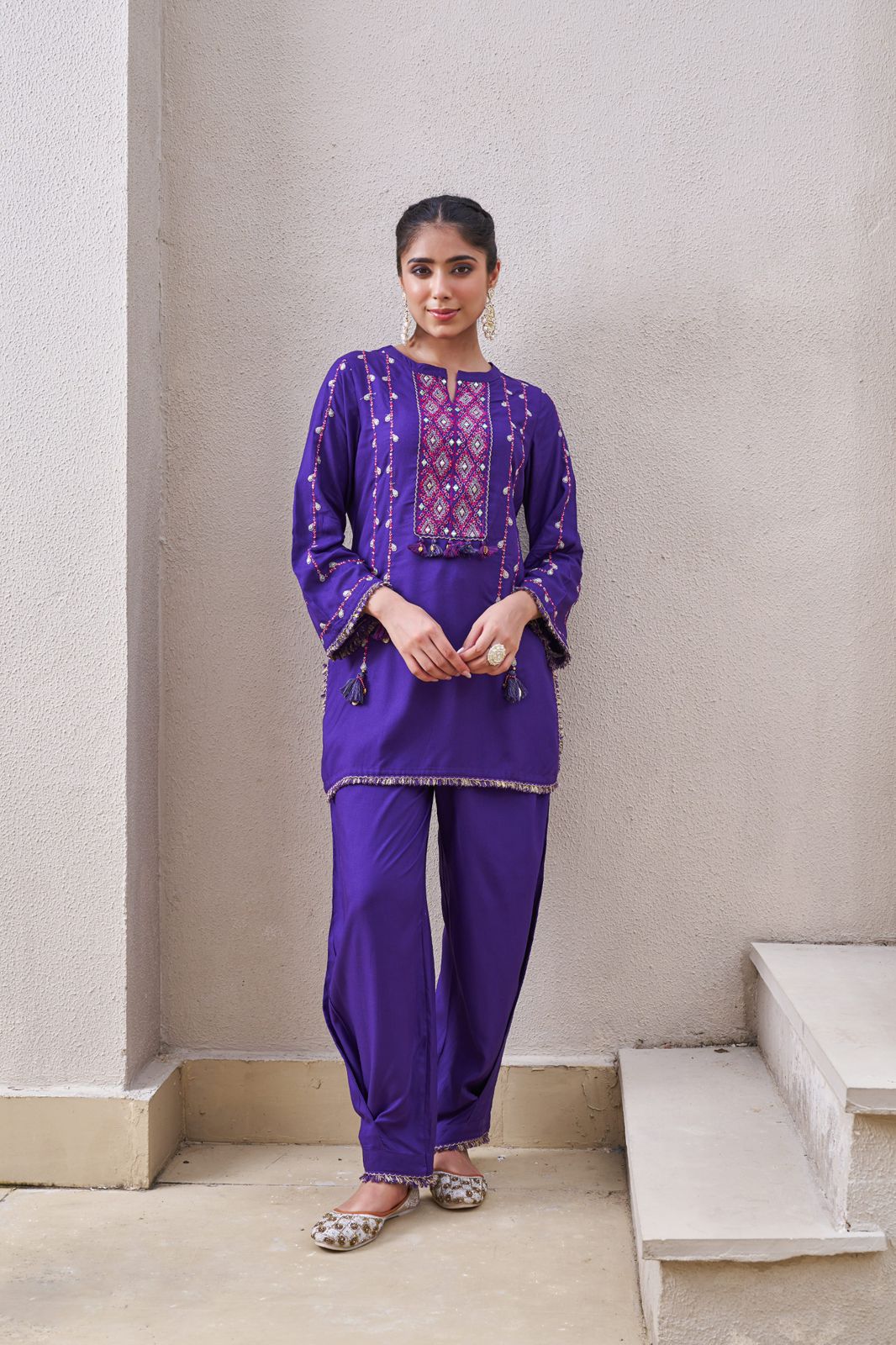 Gulnaar Two-Piece Embroidered Coord set - Image 4