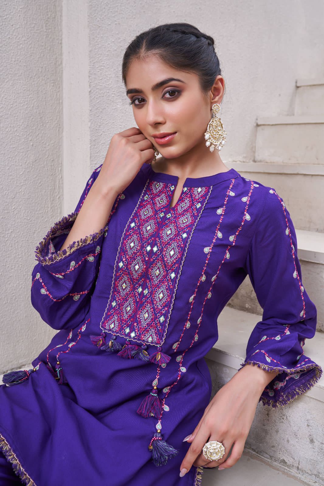 Gulnaar Two-Piece Embroidered Coord set - Image 5