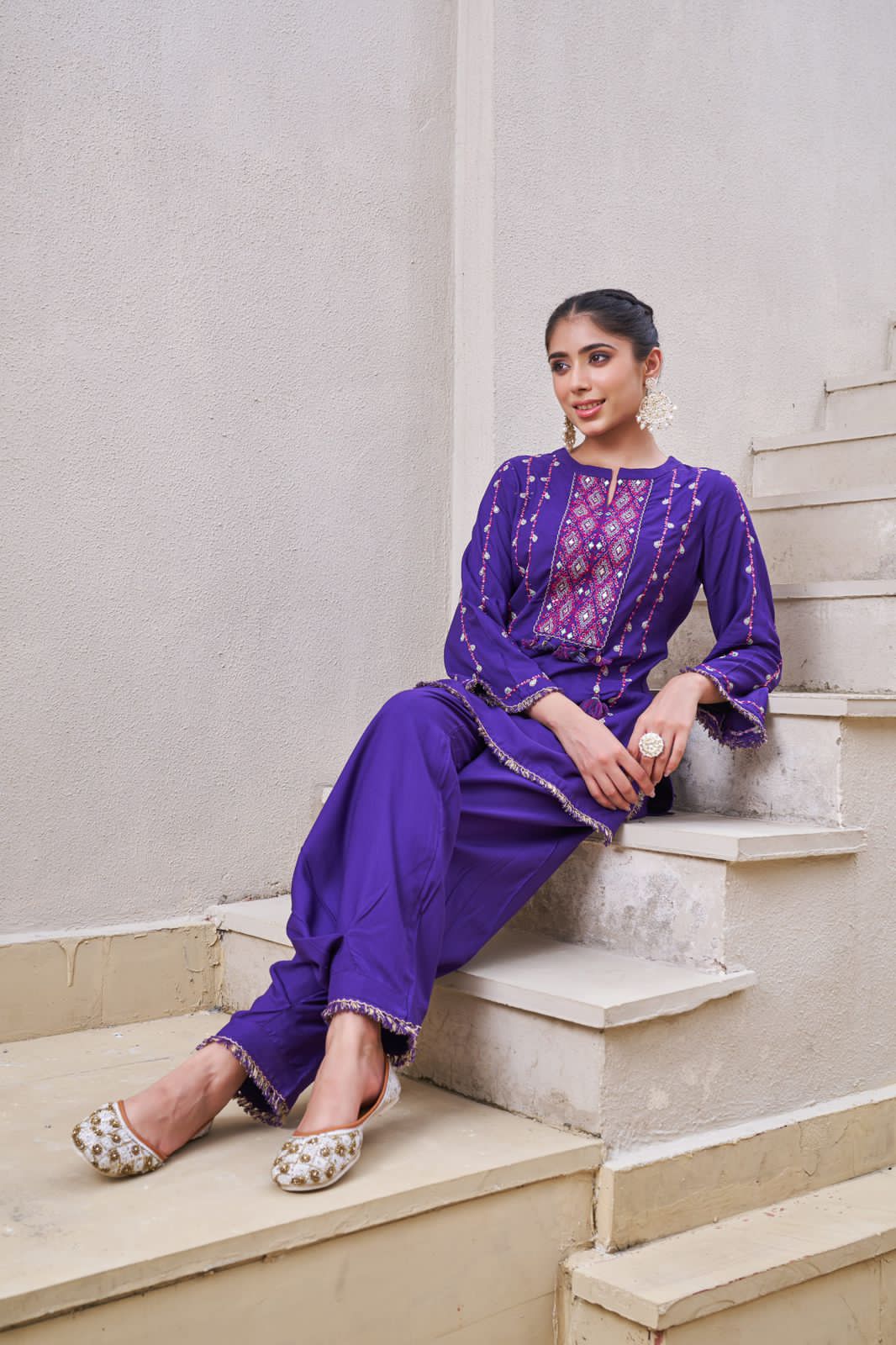 Gulnaar Two-Piece Embroidered Coord set - Image 6