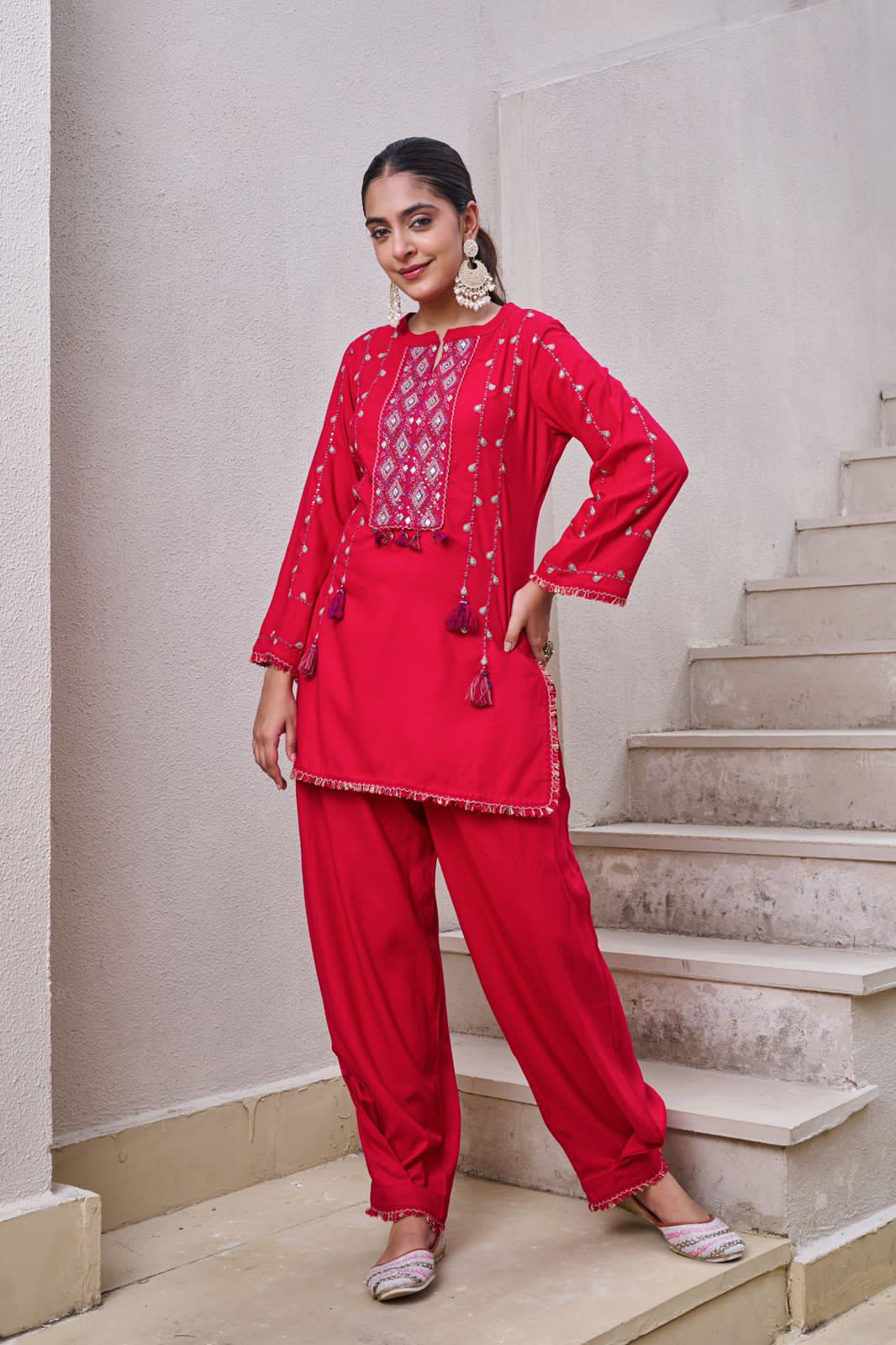 Gulnaar Two-Piece Embroidered Coord set - Image 7