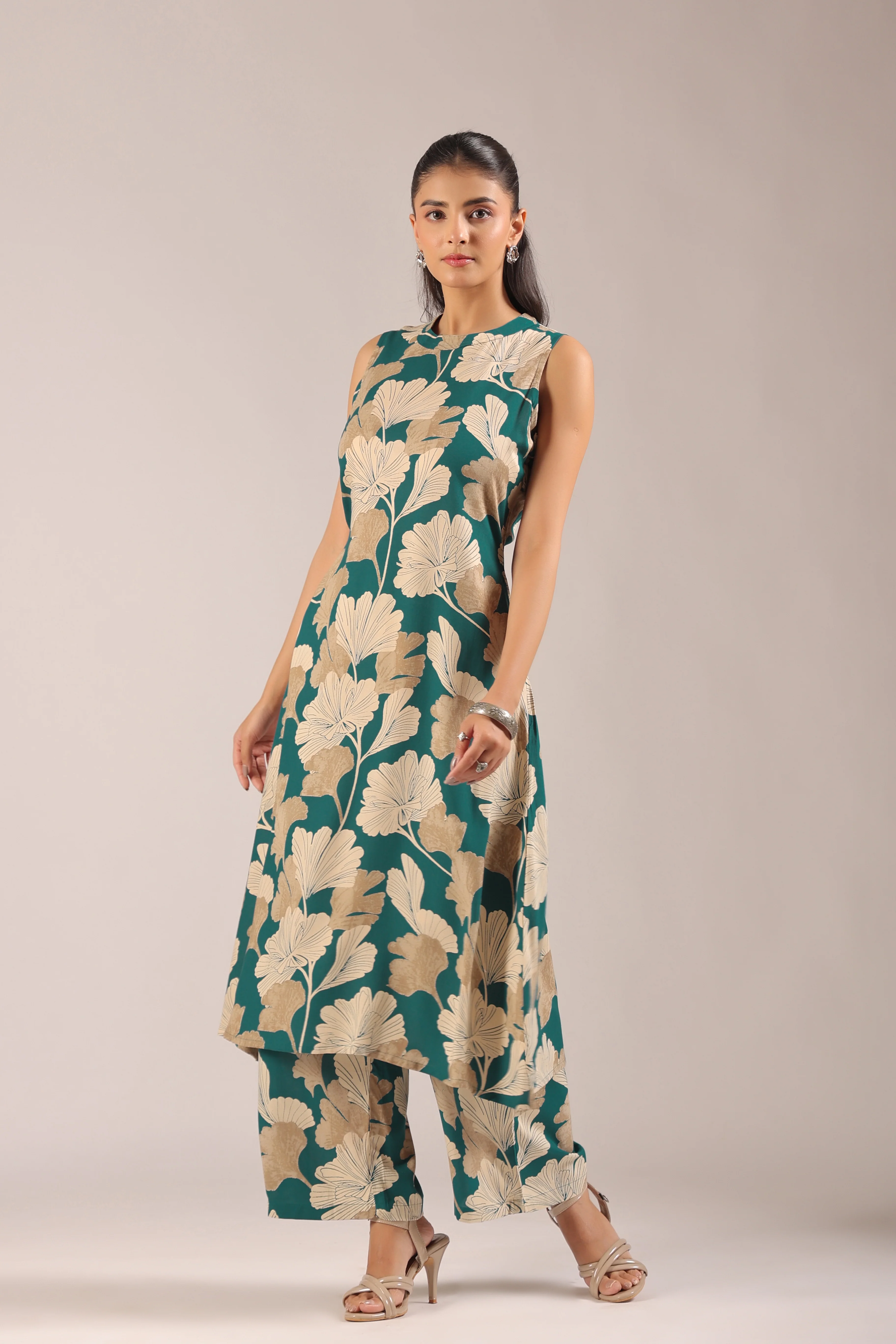 Hita Rayon Floral Print A-line Coord Set - Image 3