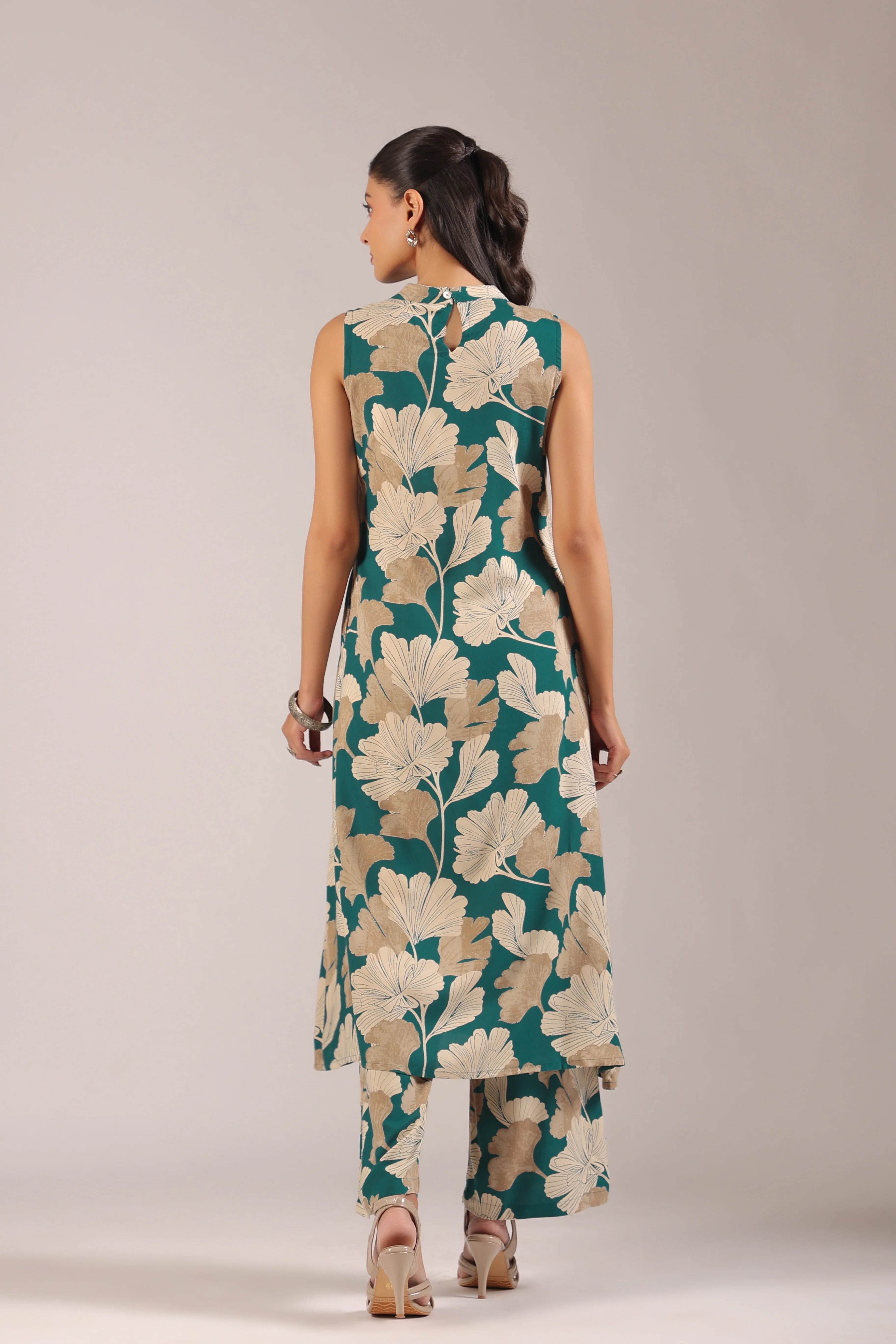 Hita Rayon Floral Print A-line Coord Set - Image 8