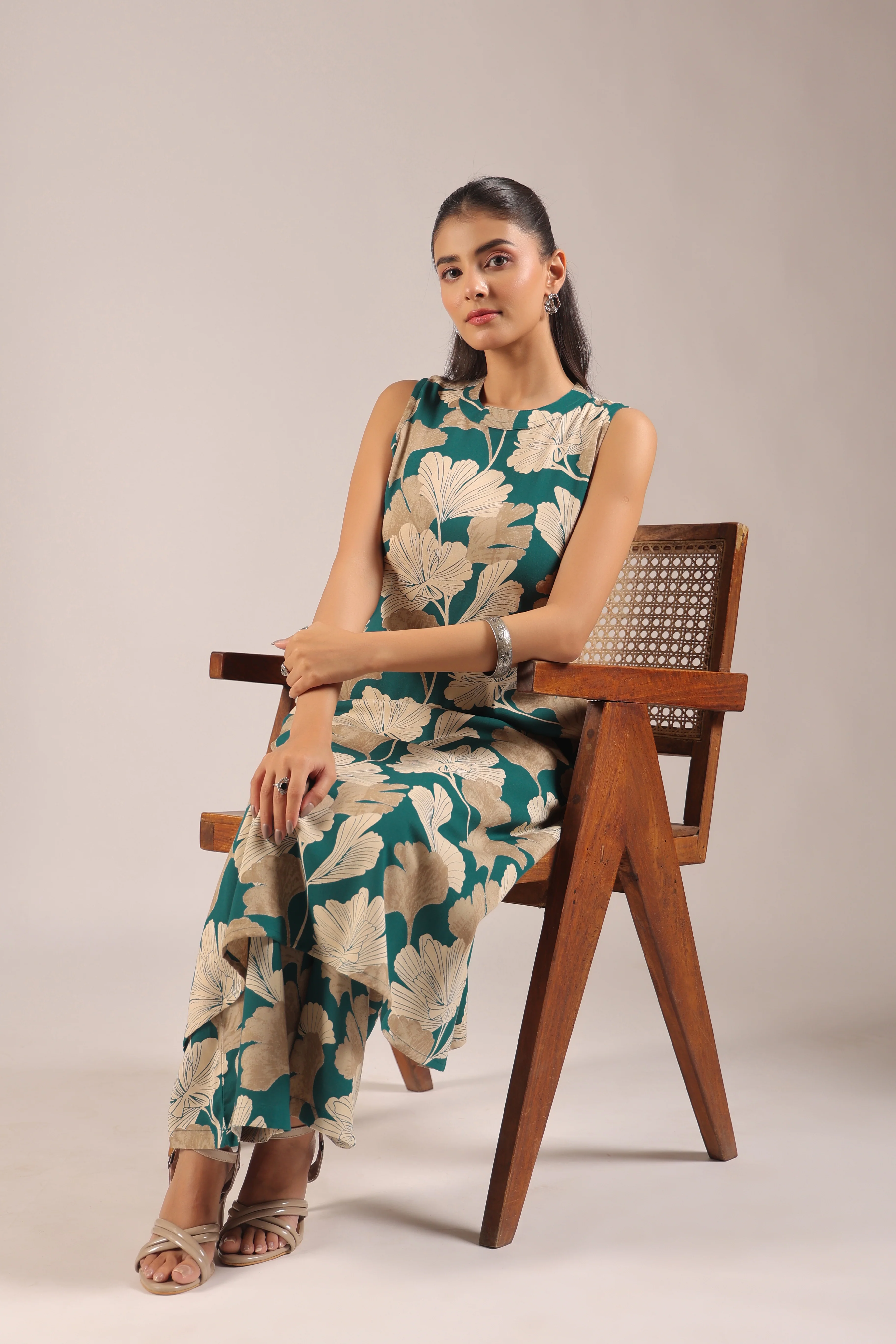 Hita Rayon Floral Print A-line Coord Set - Image 9
