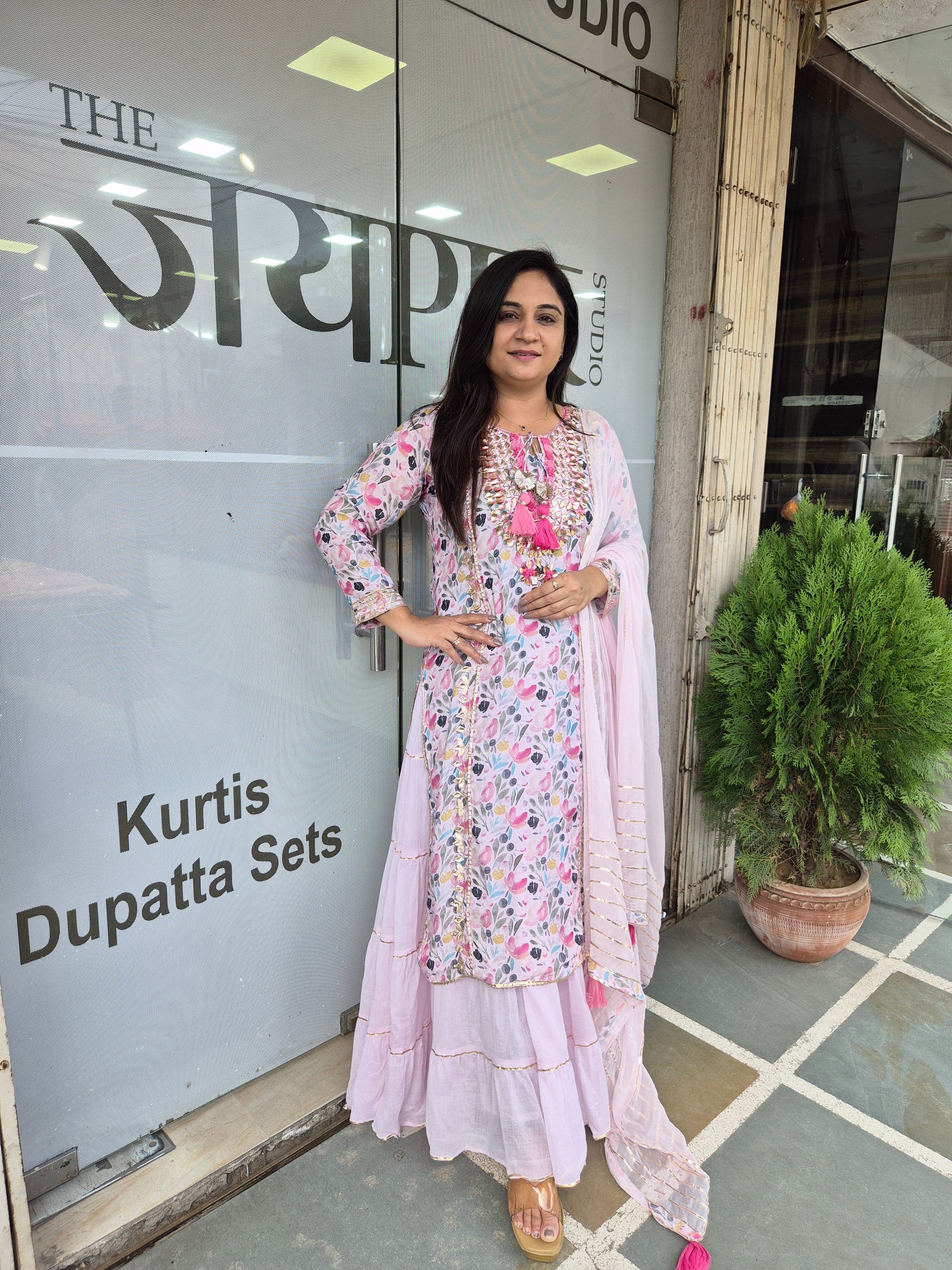 Inaya Floral Indian One Piece Dupatta Set - Image 6