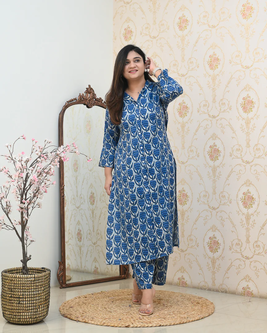 Indigo Casual Rayon Coord Set - Image 2