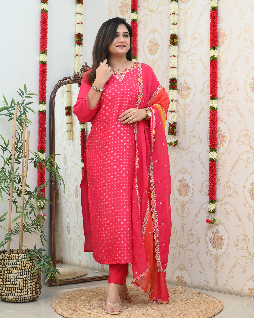 Ishara Premium Jacquard Hand Embroidered Pant Set