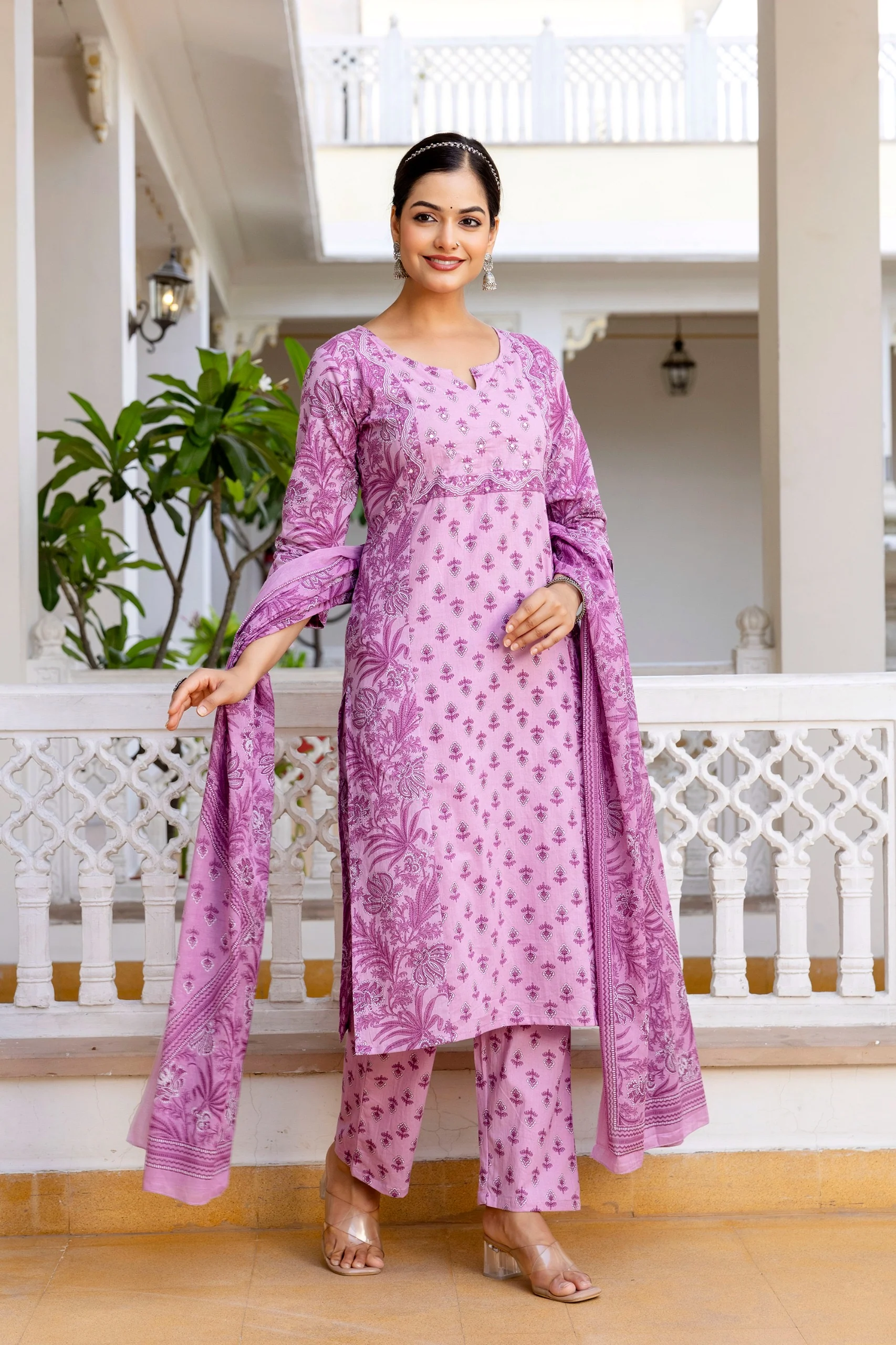 Jaipuri Cotton Embroidered Pant Set - Image 10