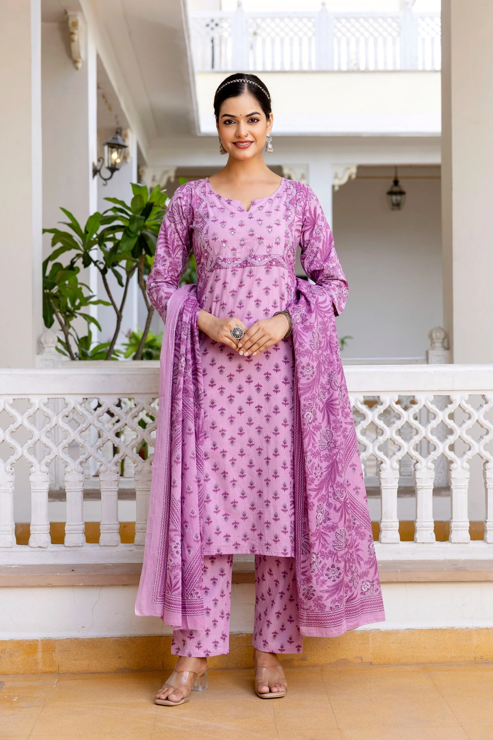 Jaipuri Cotton Embroidered Pant Set - Image 11