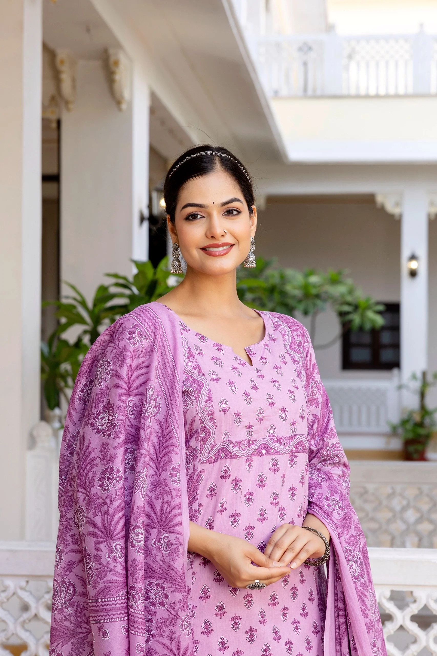 Jaipuri Cotton Embroidered Pant Set - Image 15