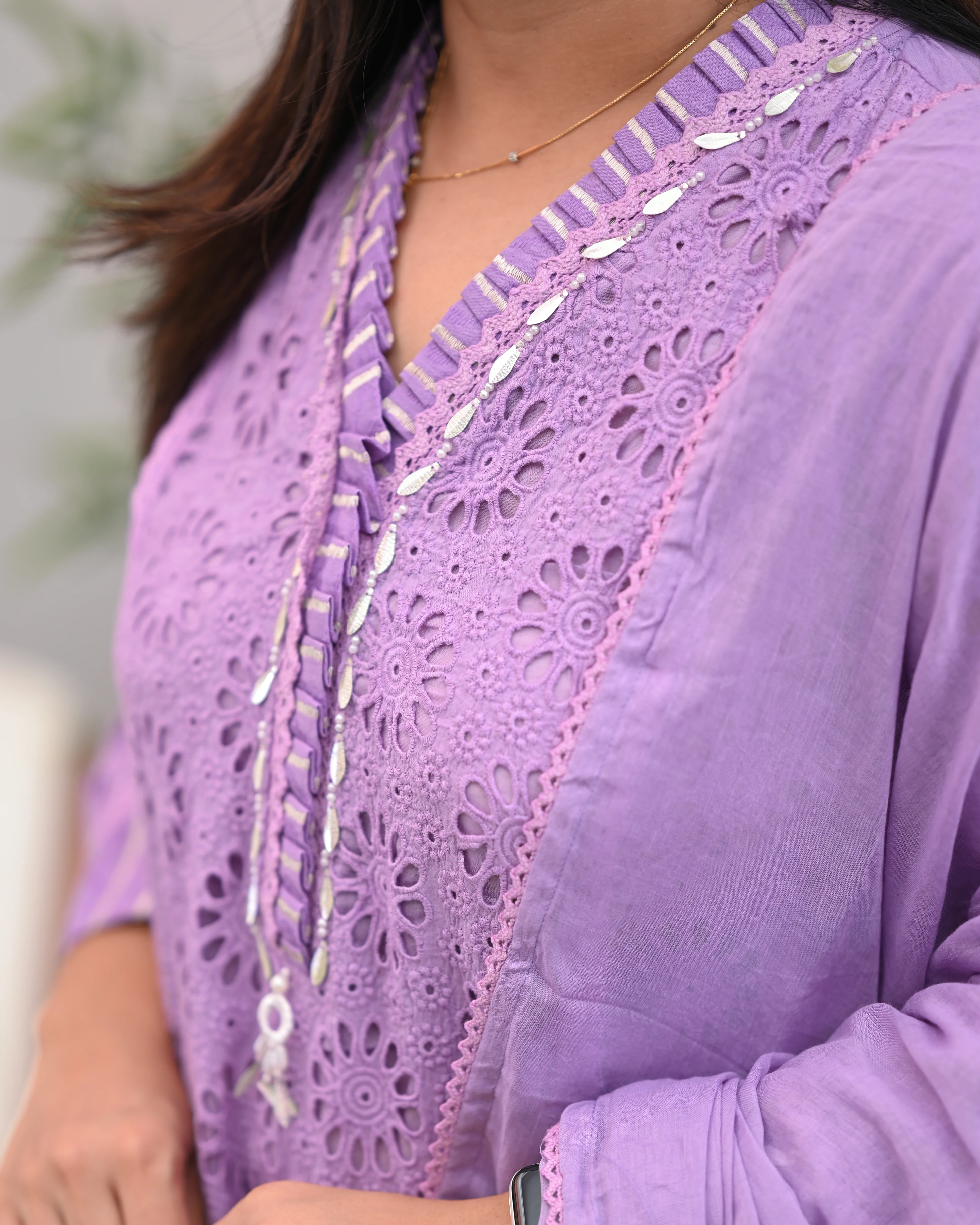 Jeena Cotton Schiffili Pakistani Pant Set - Image 10