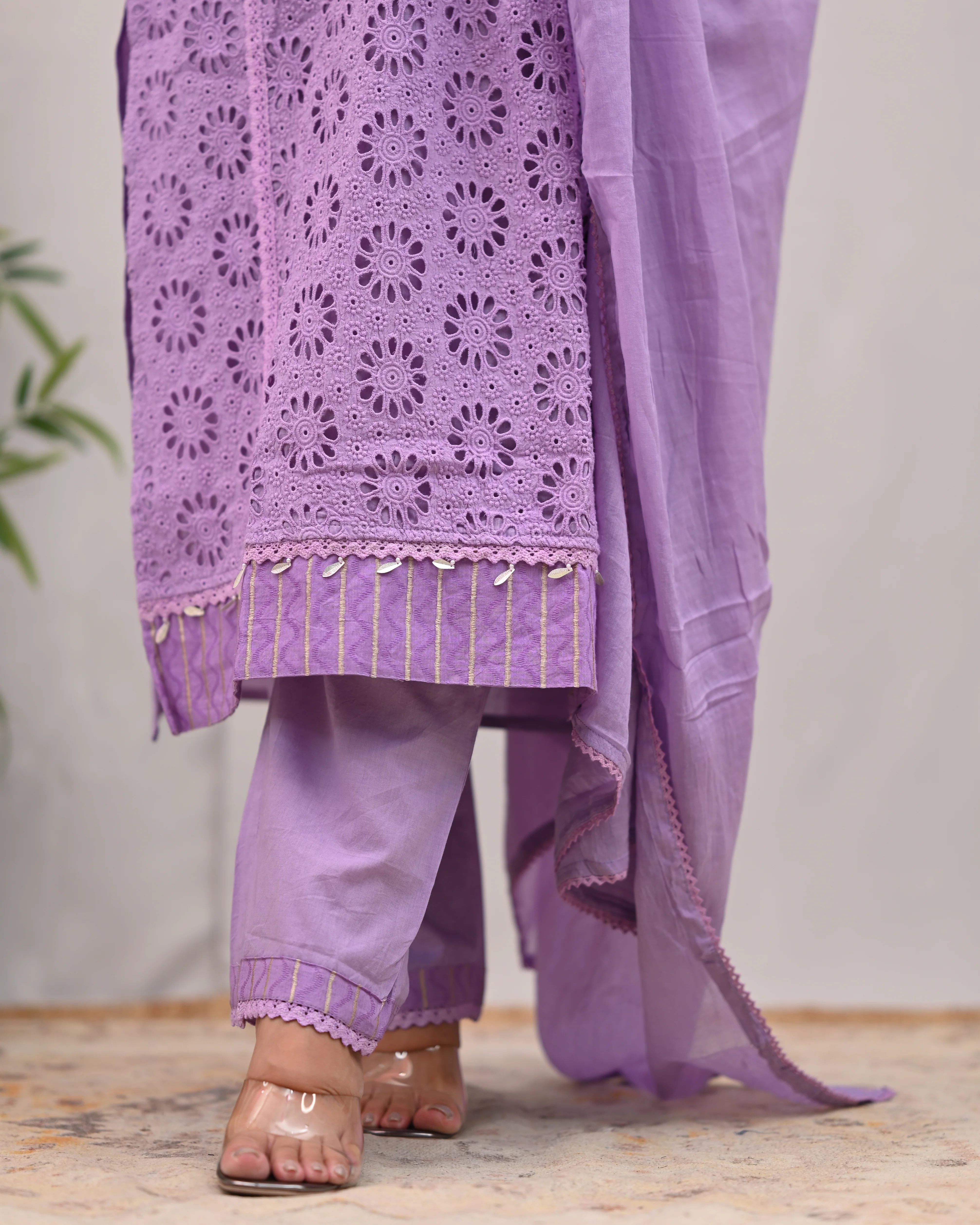 Jeena Cotton Schiffili Pakistani Pant Set - Image 12