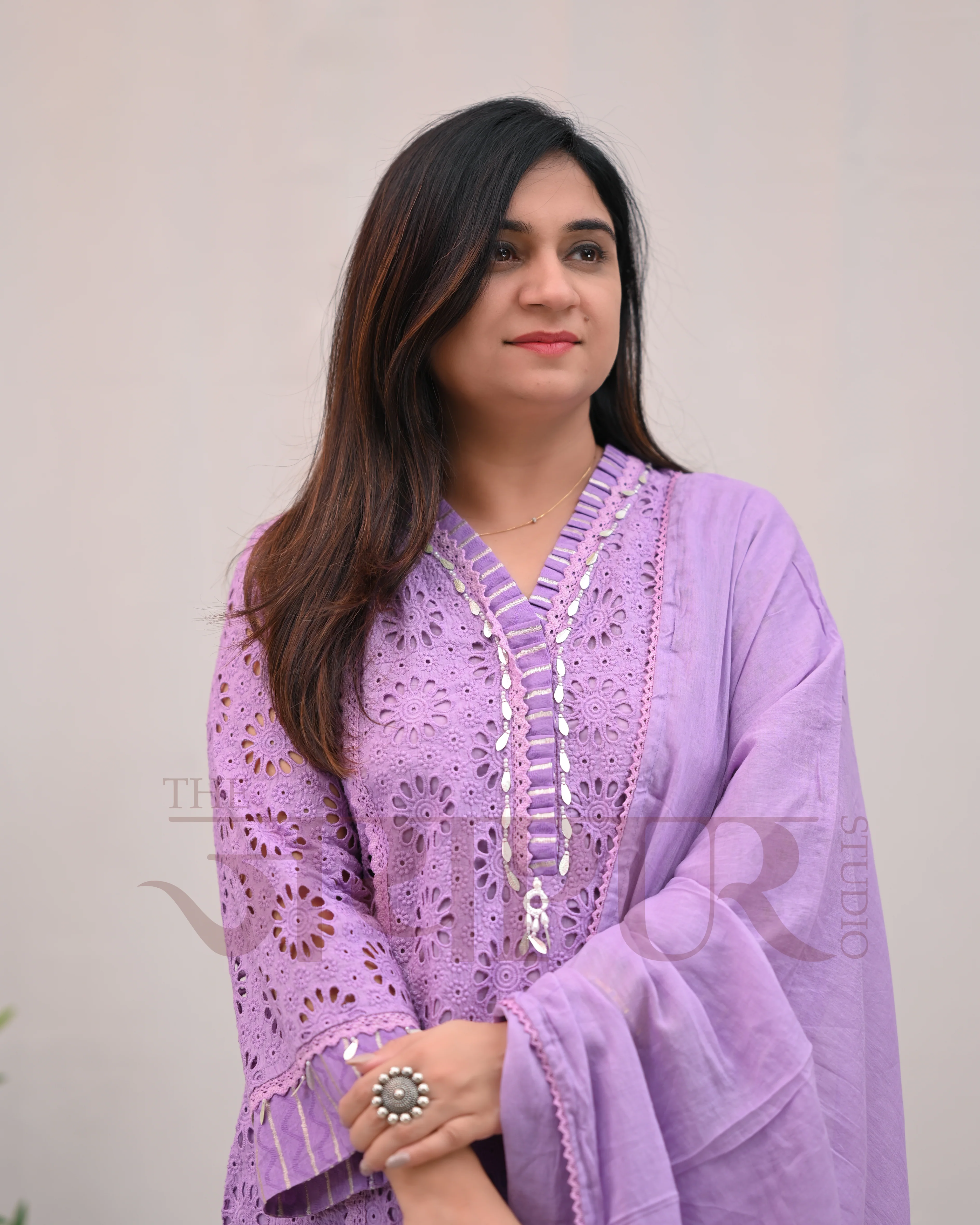 Jeena Cotton Schiffili Pakistani Pant Set - Image 13