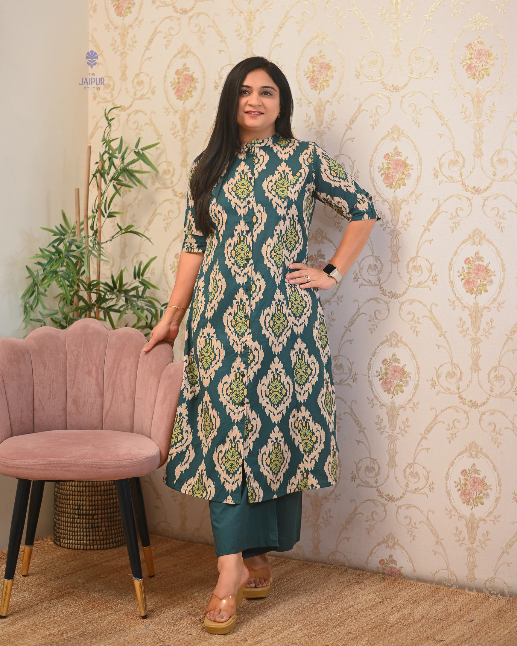Lasya Ikkat A-line Cotton Coord set - Image 2