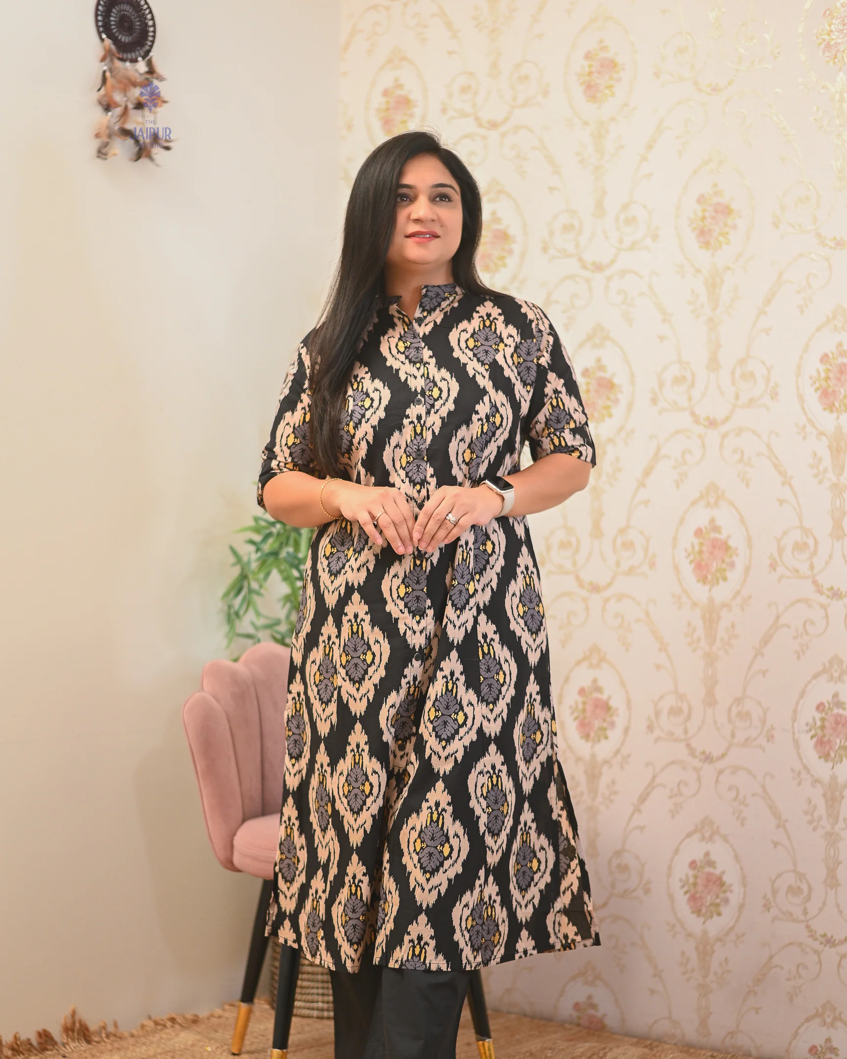 Lasya Ikkat A-line Cotton Coord set - Image 20