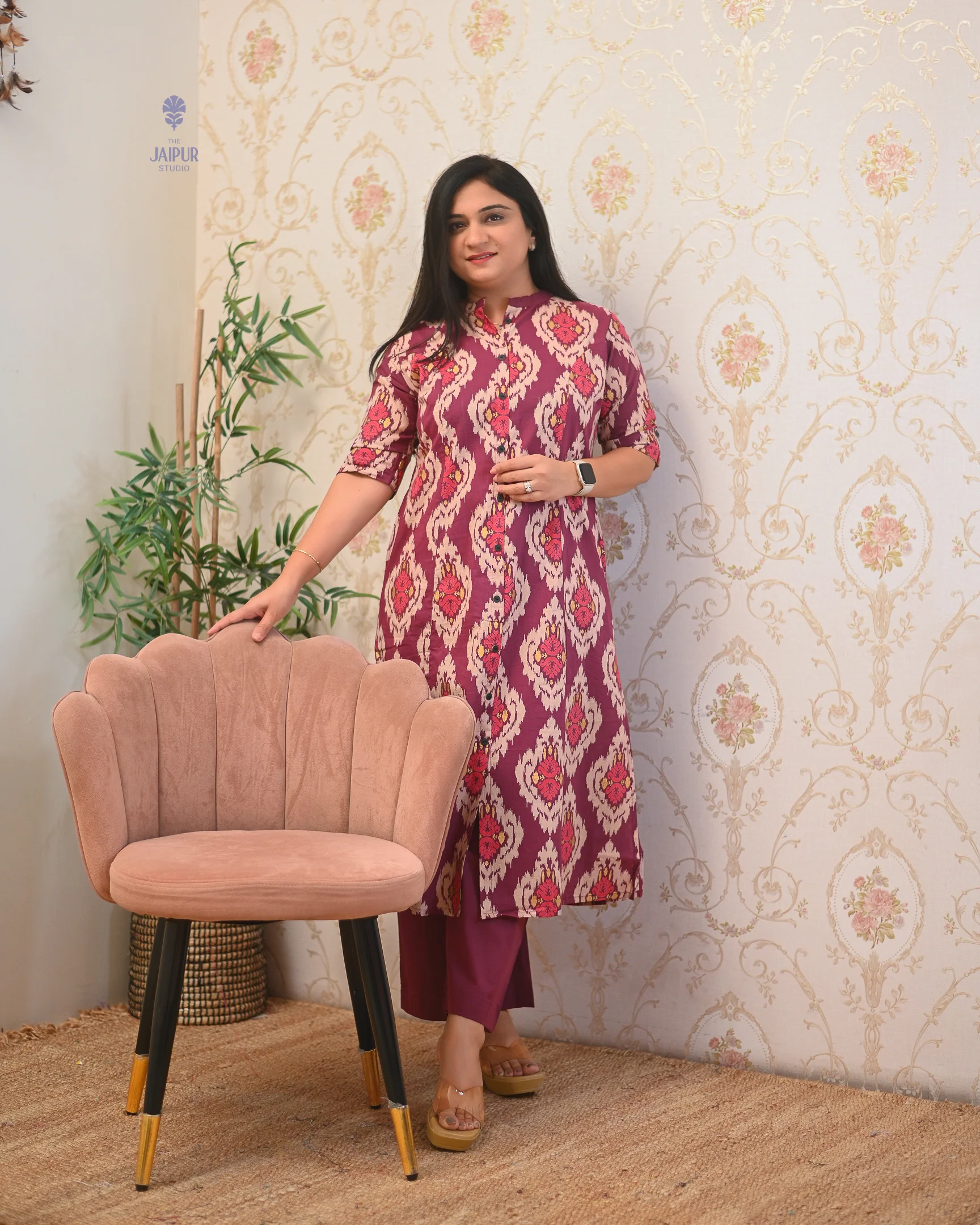 Lasya Ikkat A-line Cotton Coord set - Image 5