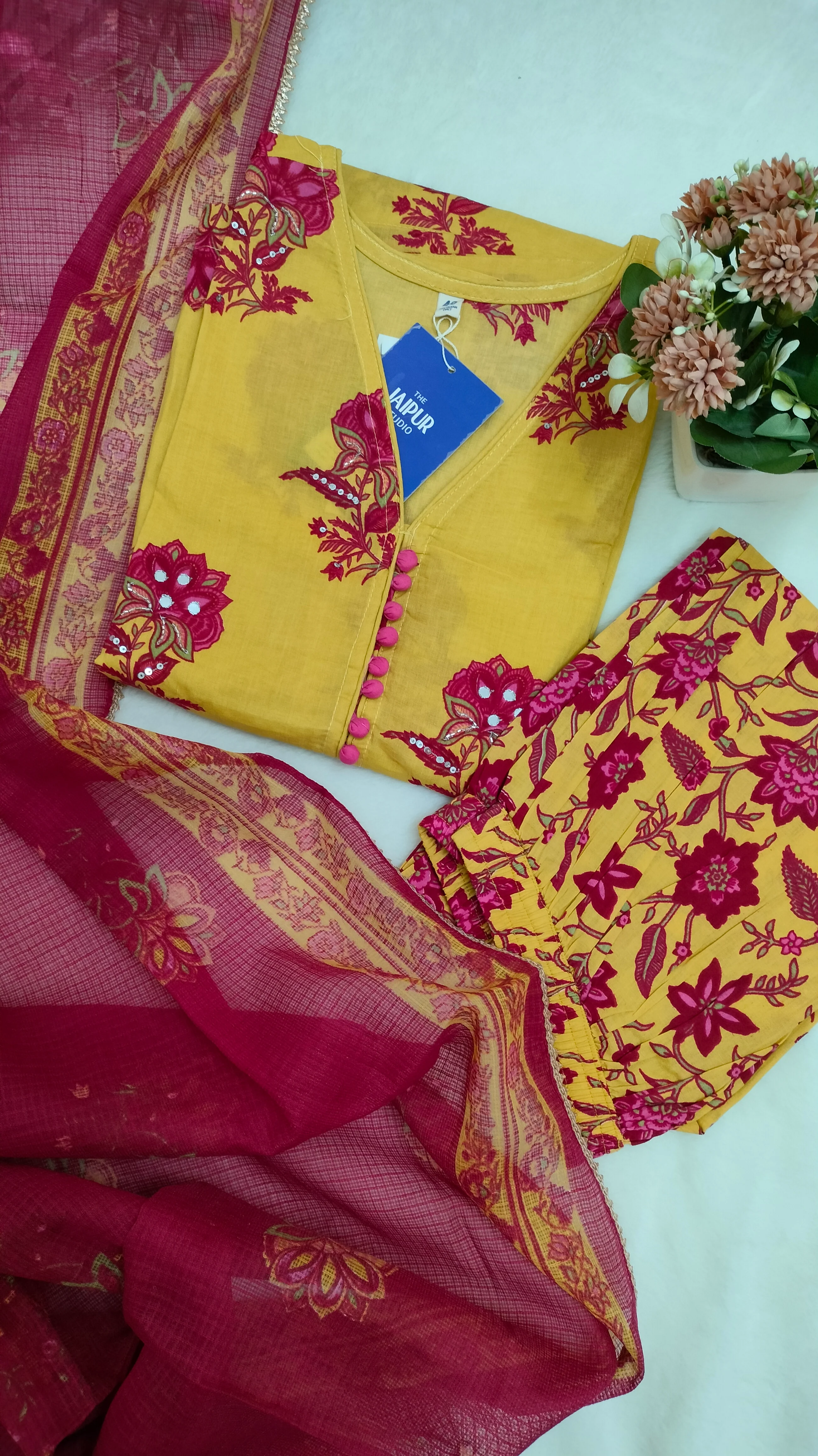 Lasya Premium Cotton Embroidered Pakistani Pant Set - Image 2