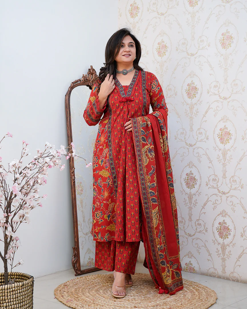 Libha Cotton Embroidered A-line Divider set - Image 6