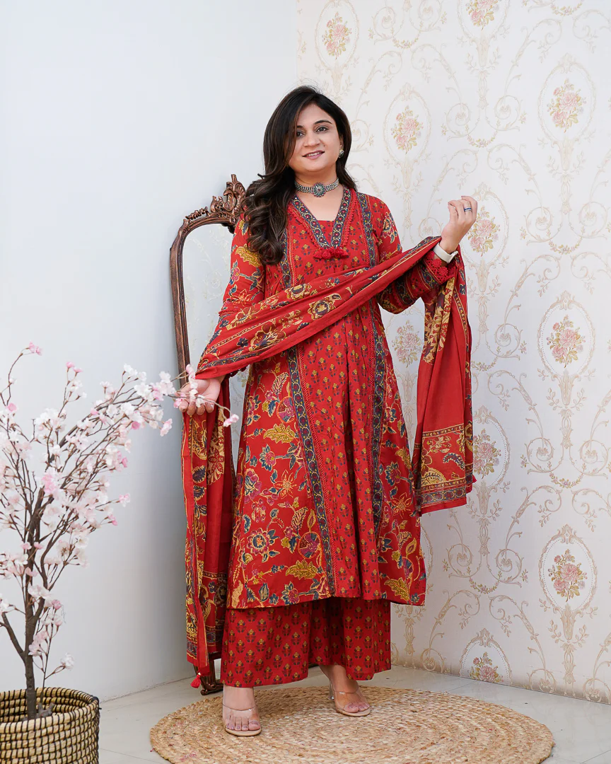 Libha Cotton Embroidered A-line Divider set - Image 7