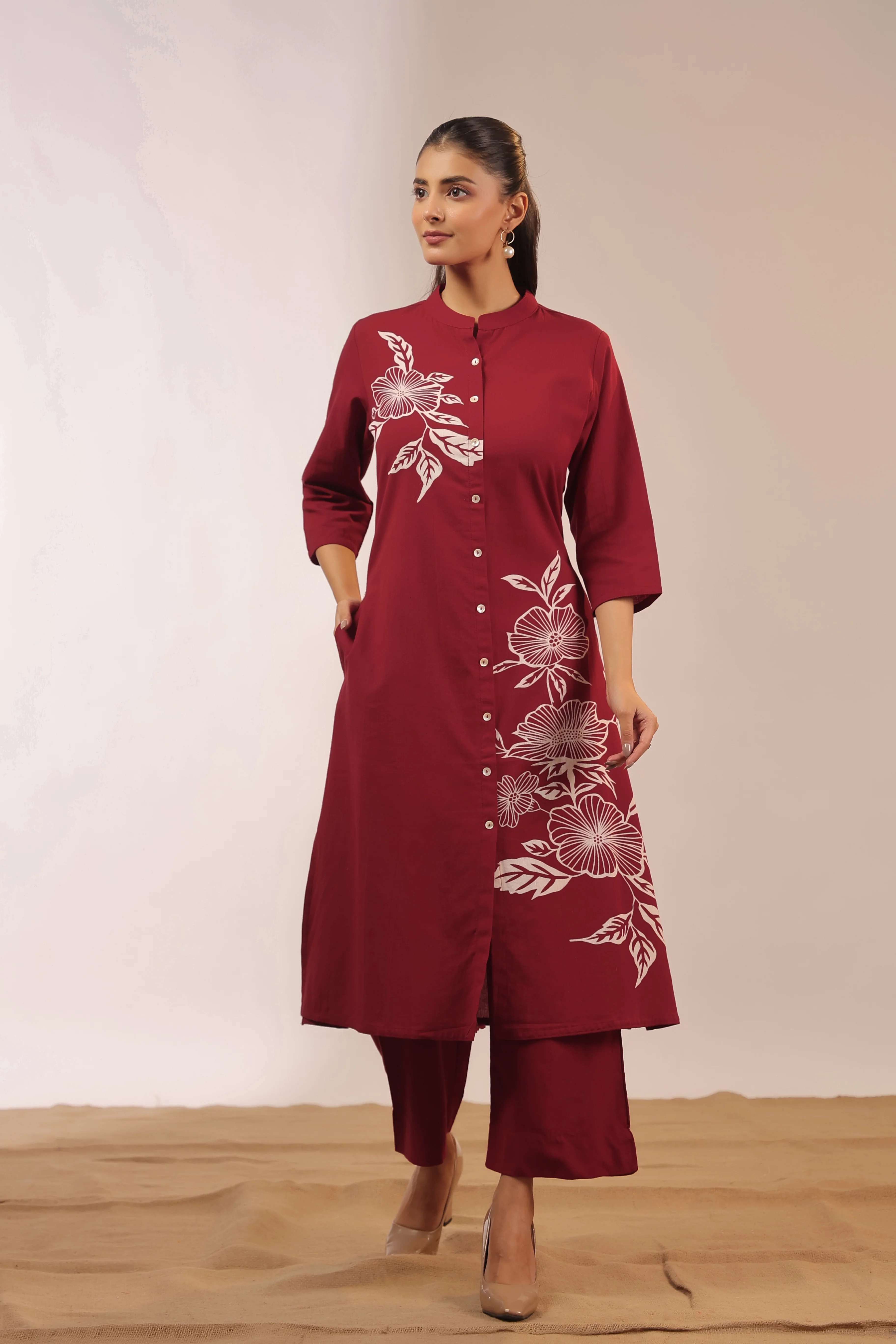 Mehreen Cotton A-line Plazo Set - Image 2