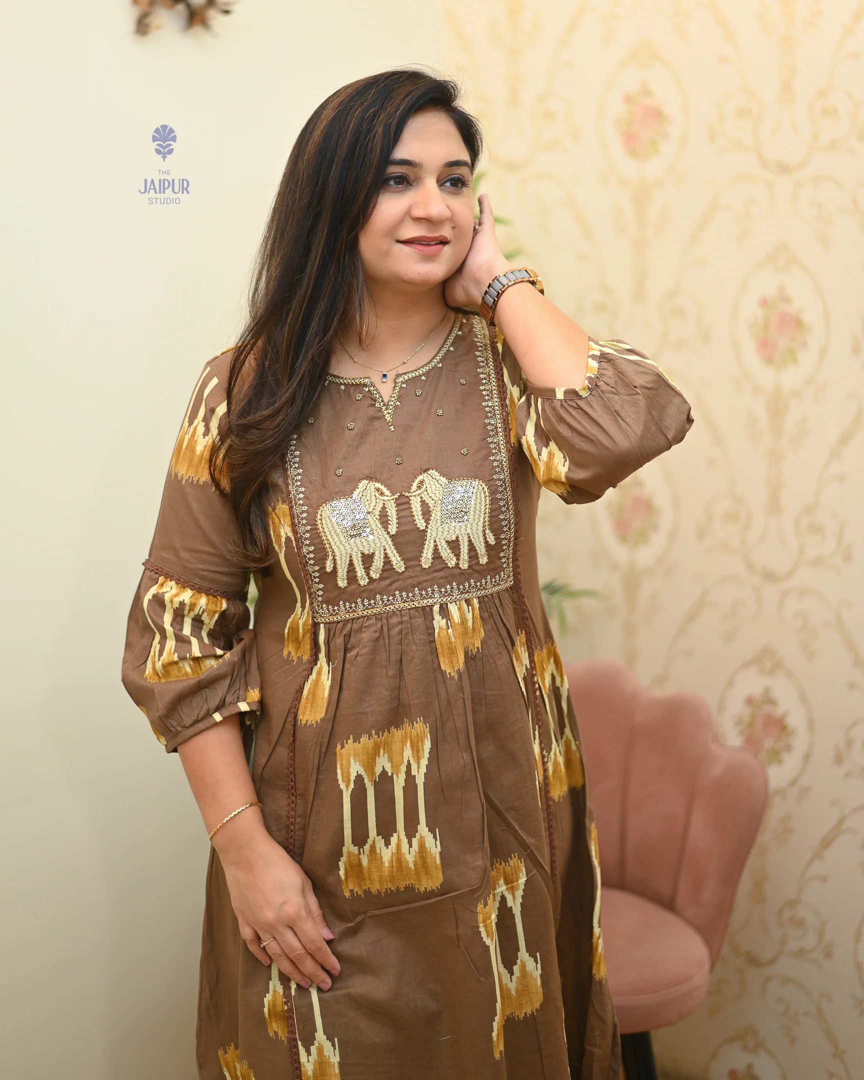 Mitali Summerish Cotton HandEmbroidered Pant Set - Image 6