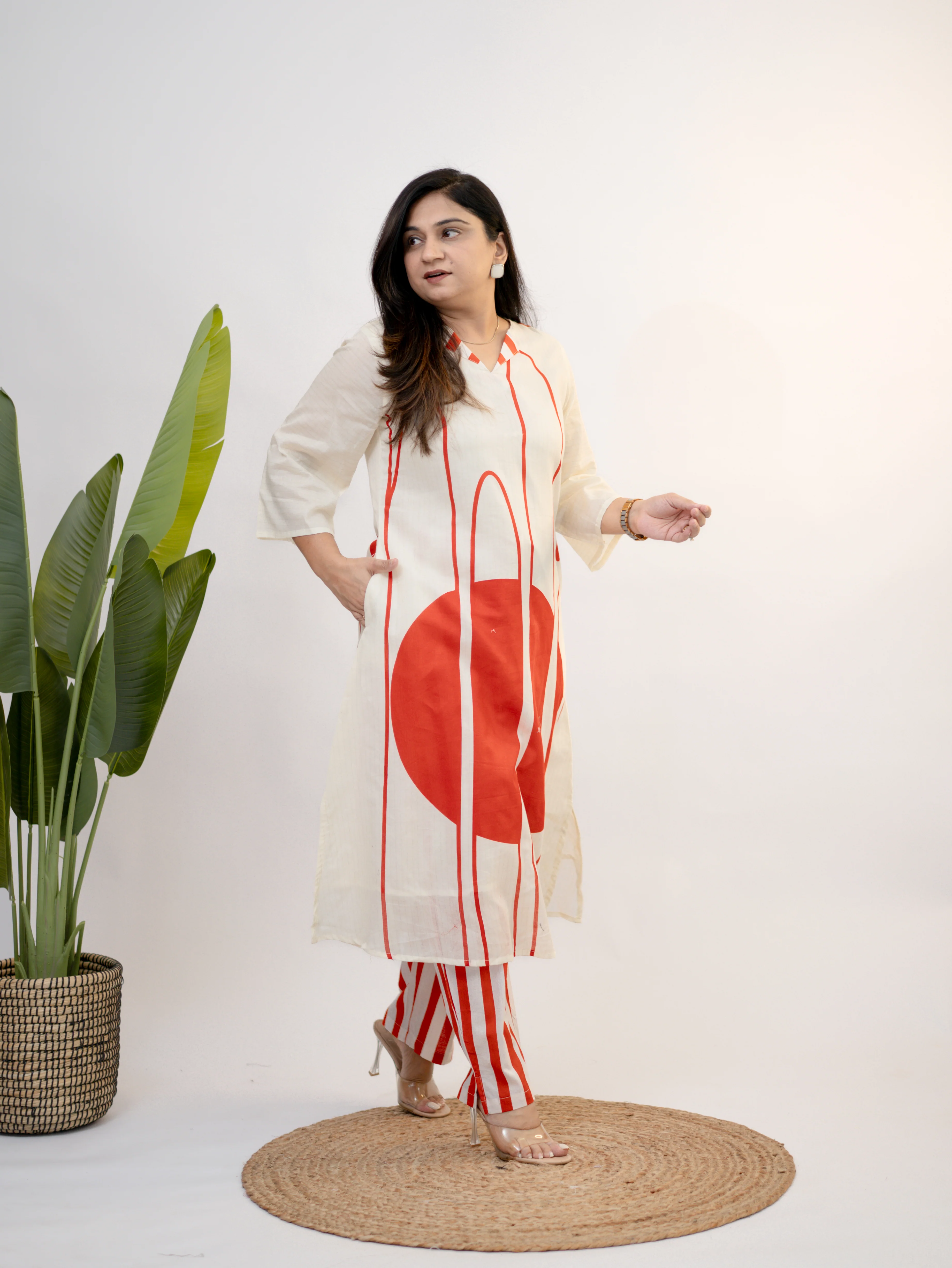 Nora Cotton Geometric A-line Coord Set - Image 3