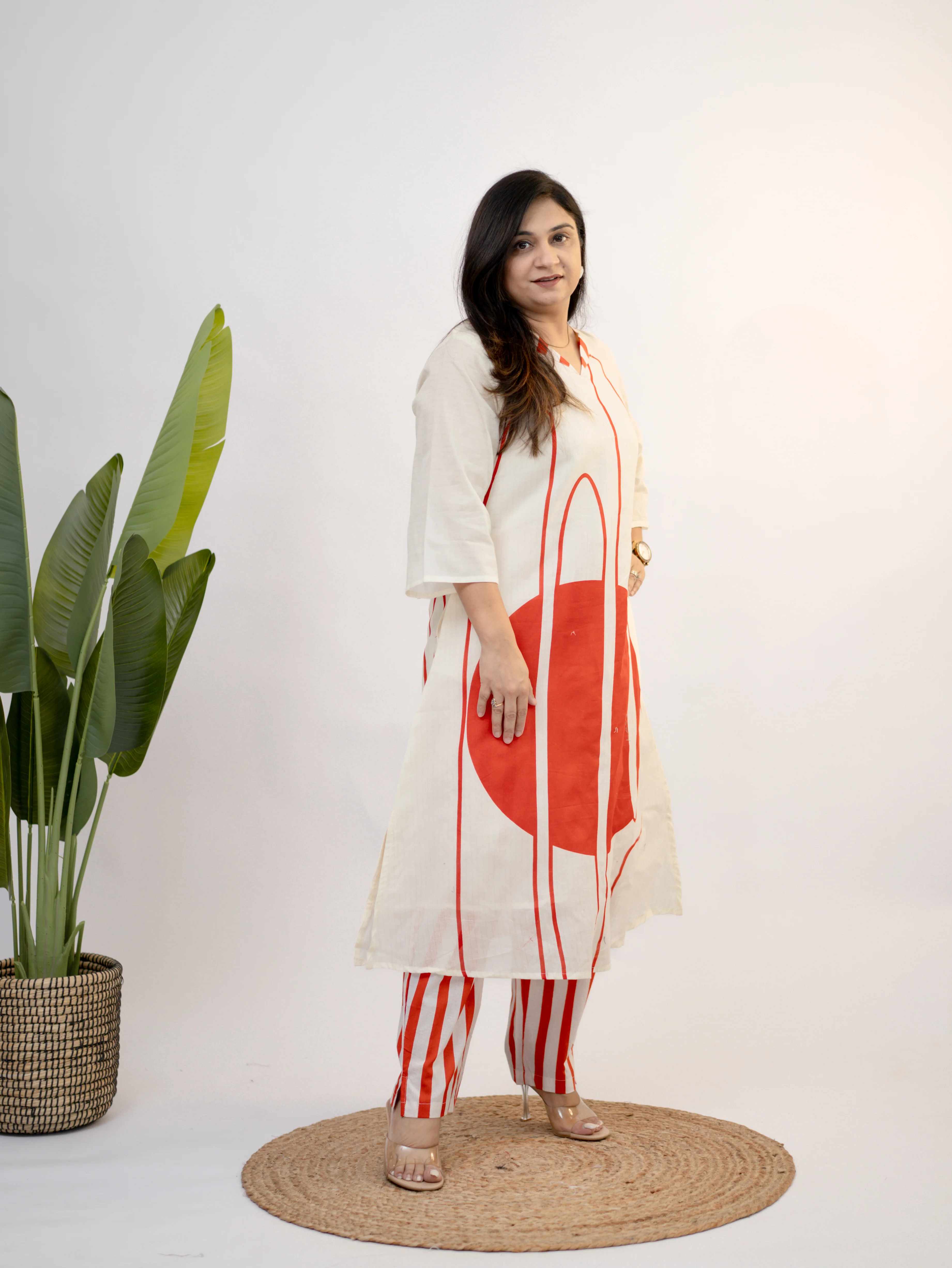 Nora Cotton Geometric A-line Coord Set - Image 4