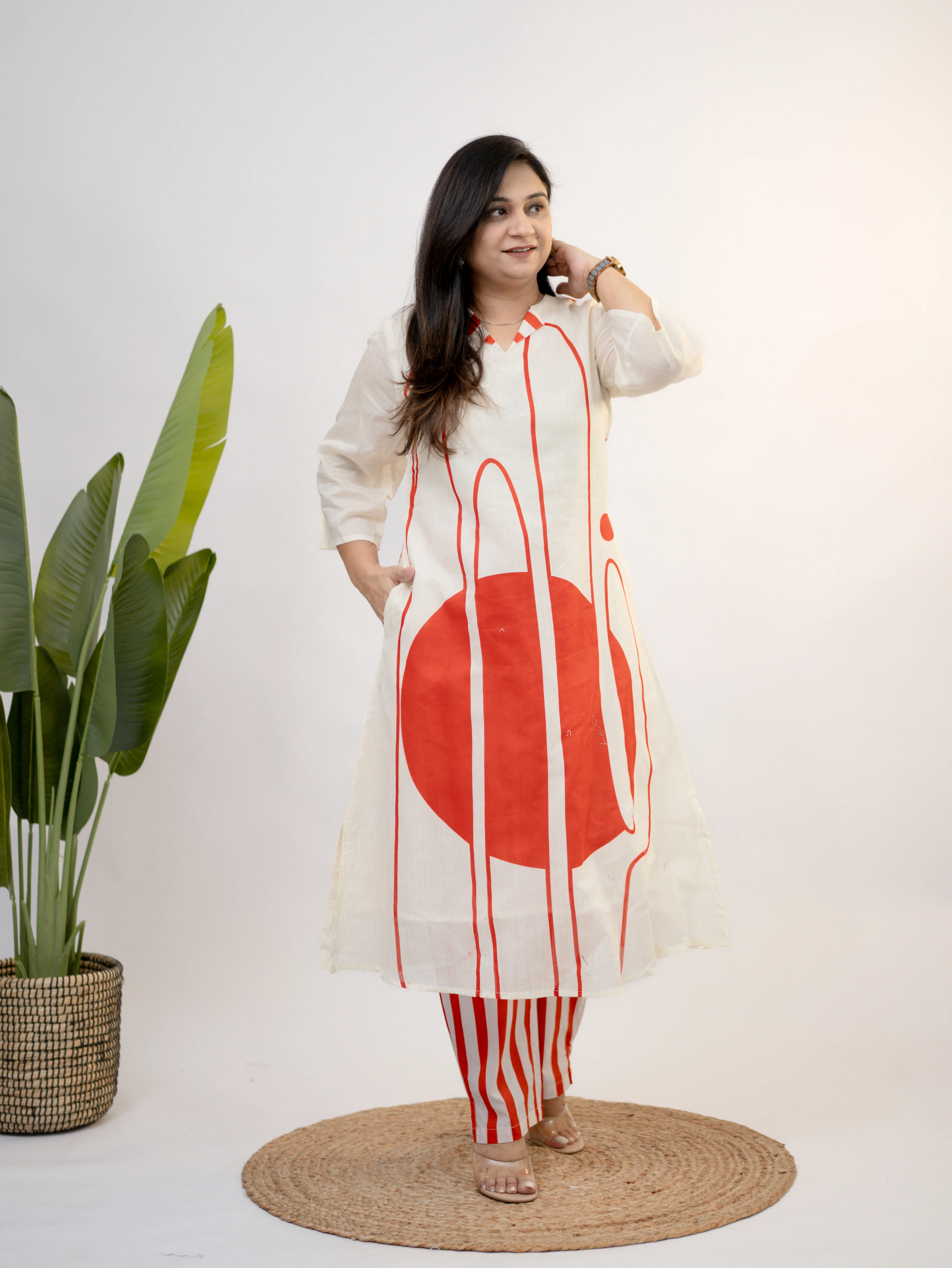Nora Cotton Geometric A-line Coord Set - Image 6