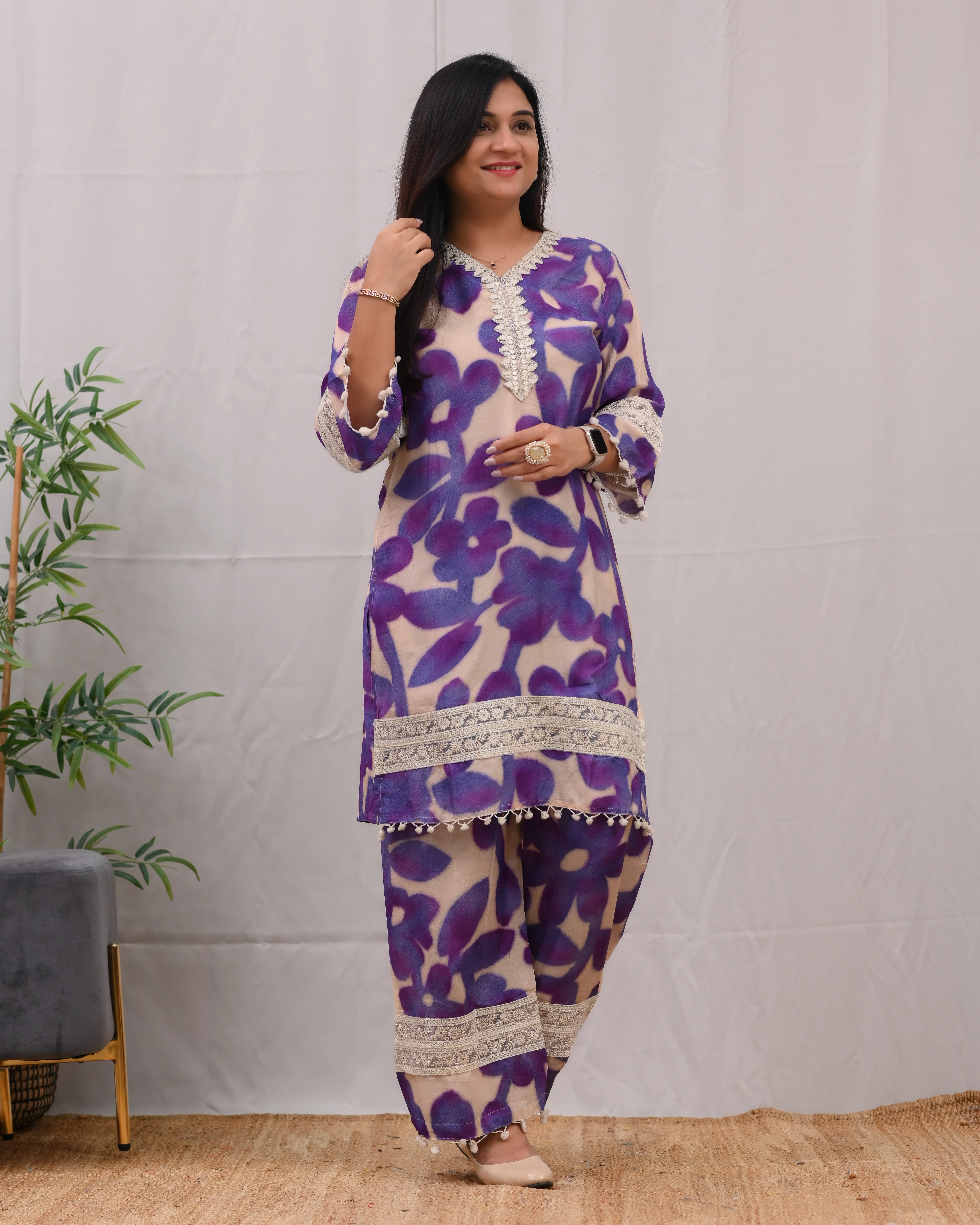 Namya Muslin Embroidered Plazo Set - Image 5