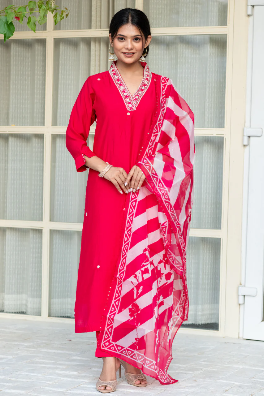 Noor Silk Handwork Pant Set - Image 3