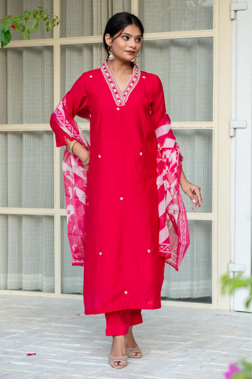 Noor Silk Handwork Pant Set - Image 4