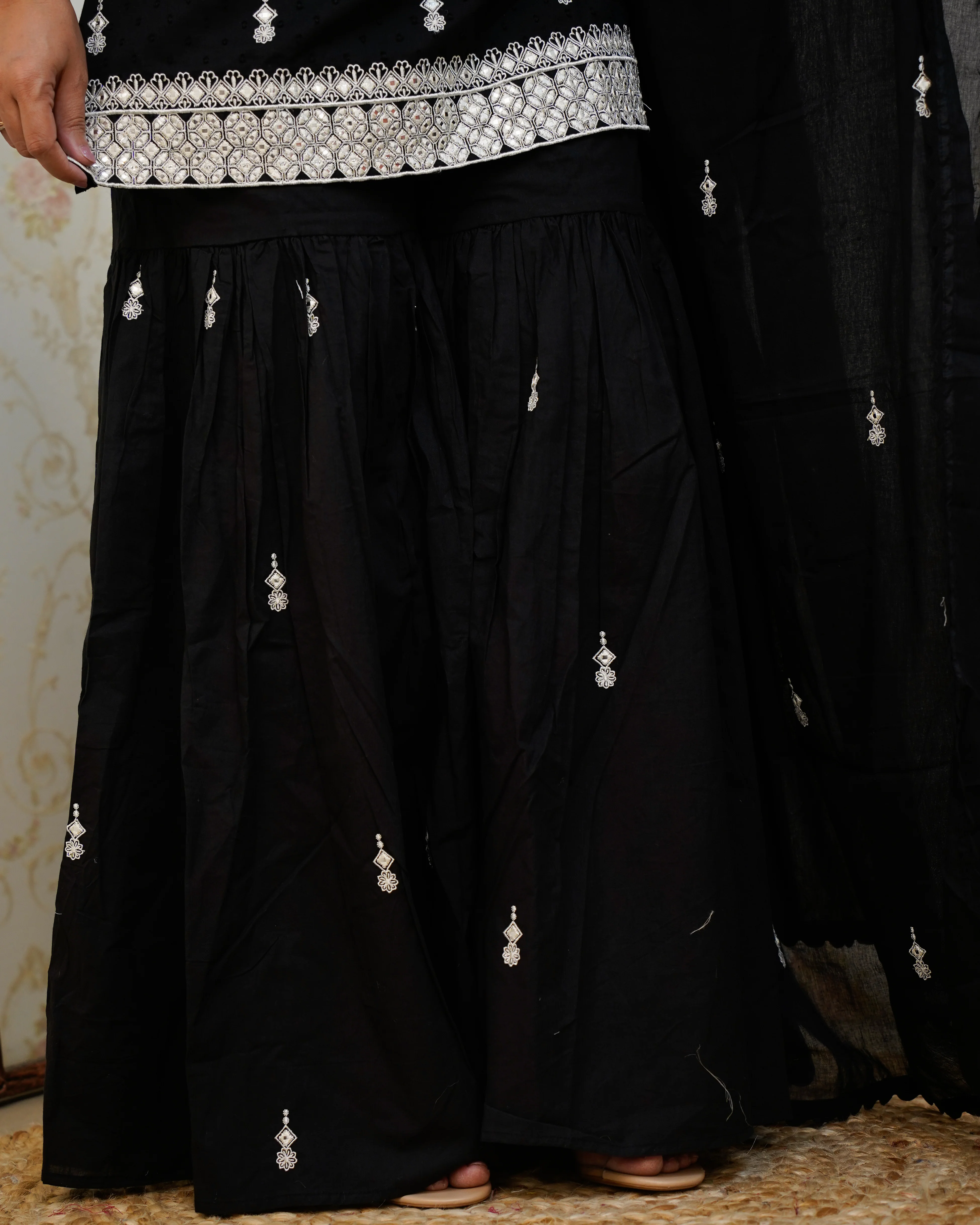 Parul Mul Cotton Embroidered Sharara Set - Image 12