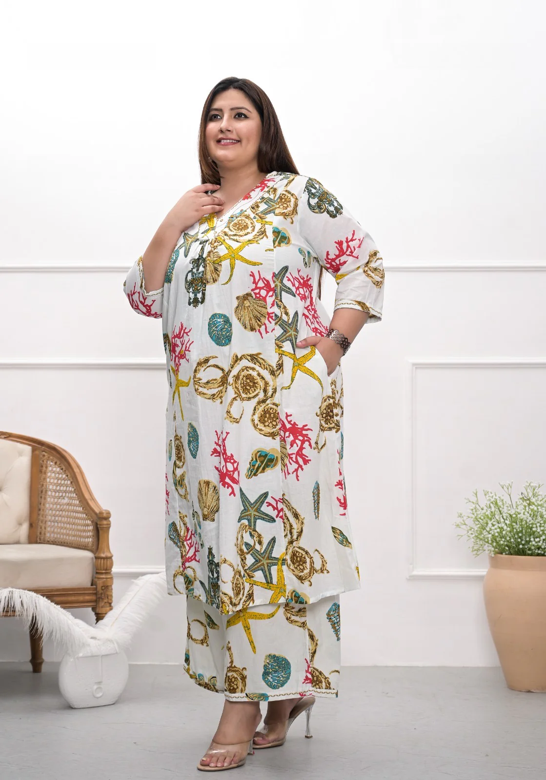 Plus Size Cotton A-line Coord Set - Image 4