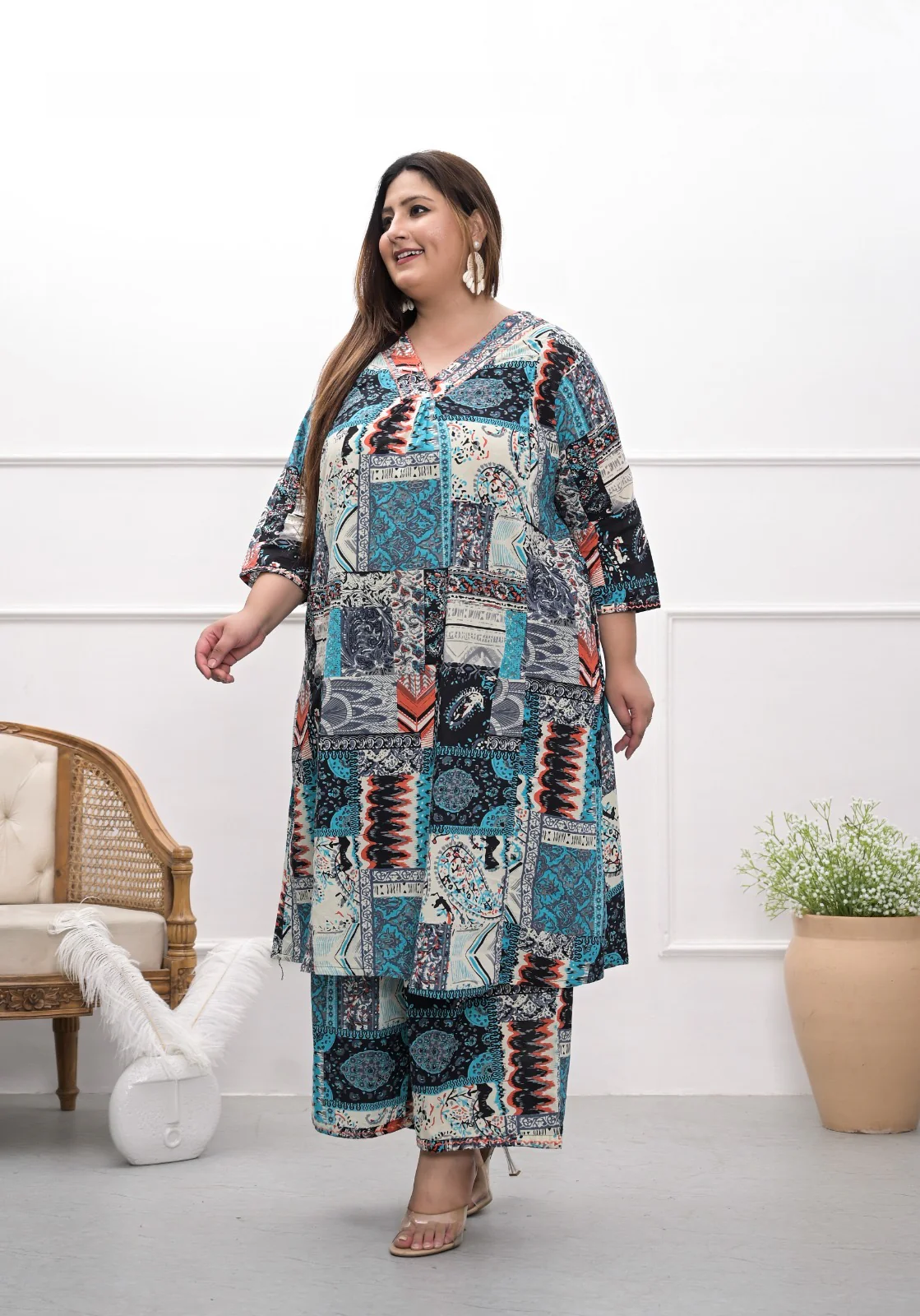 Plus Size Cotton A-line Coord Set - Image 6