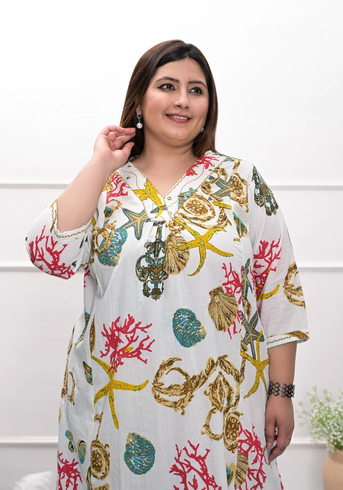 Plus Size Cotton A-line Coord Set - Image 7
