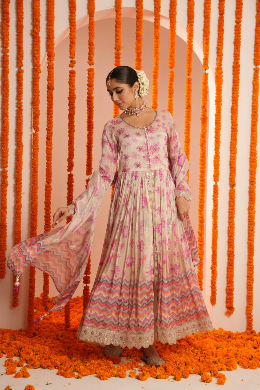Premium Chinon Embroidered Dupatta Set - Image 3