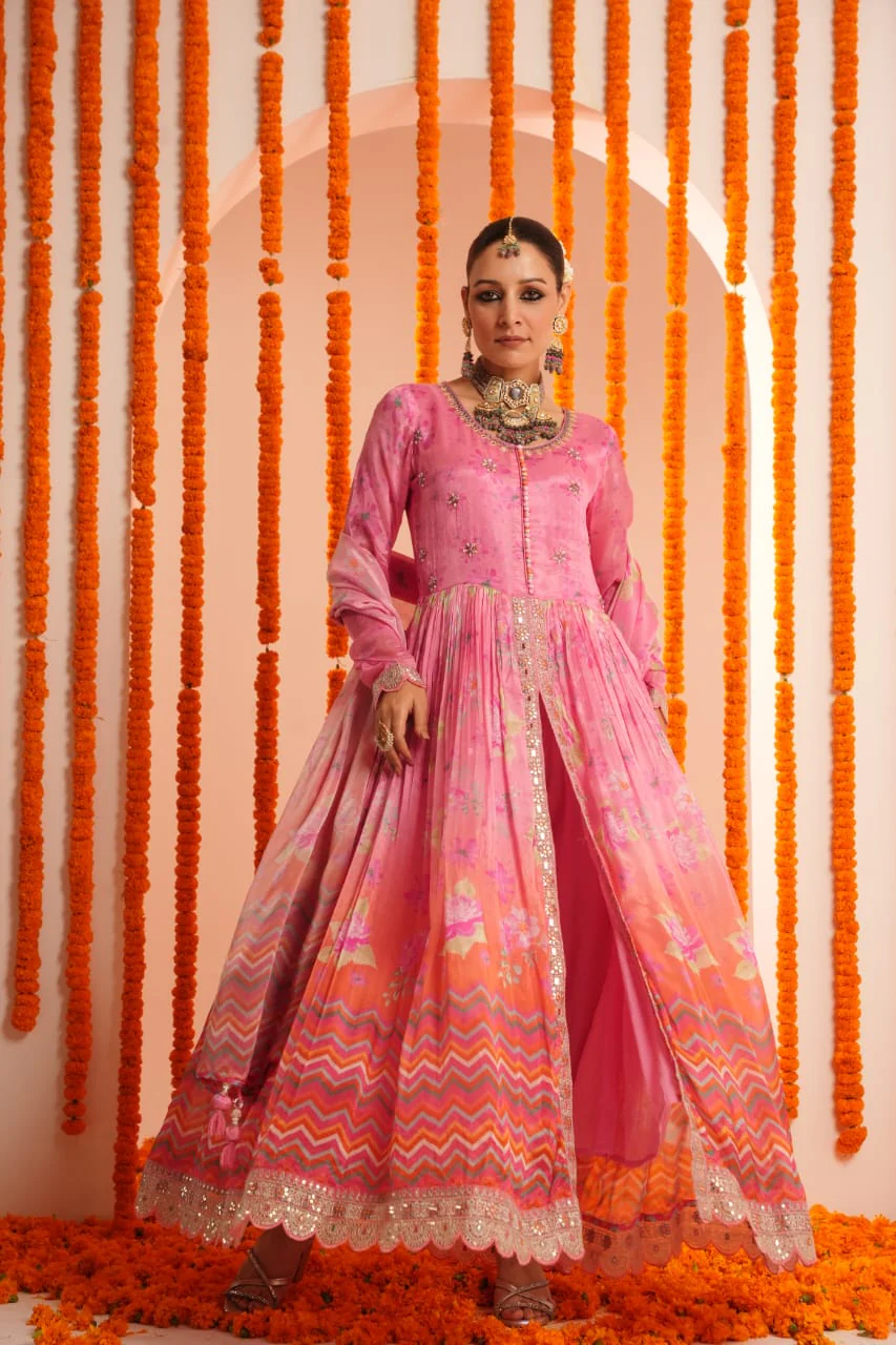 Premium Chinon Embroidered Dupatta Set - Image 4