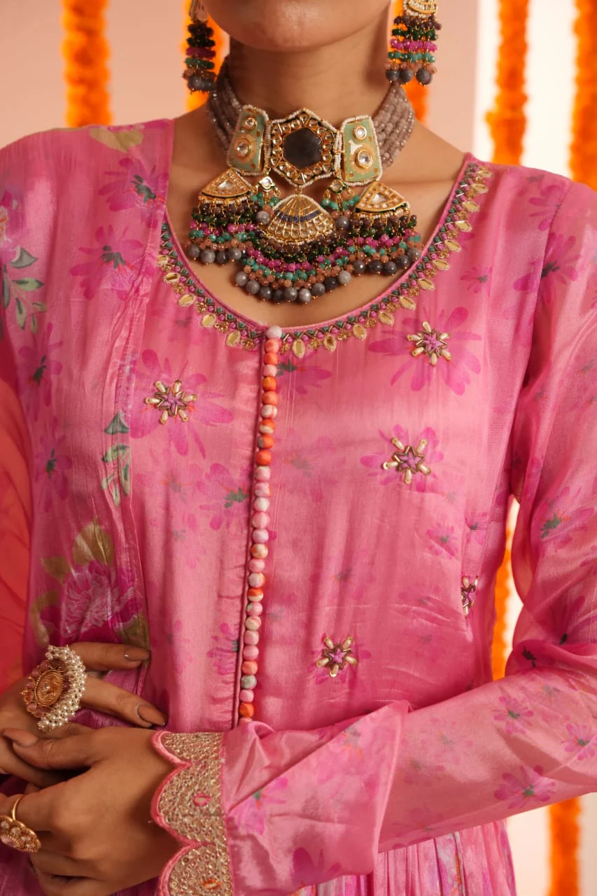 Premium Chinon Embroidered Dupatta Set - Image 5
