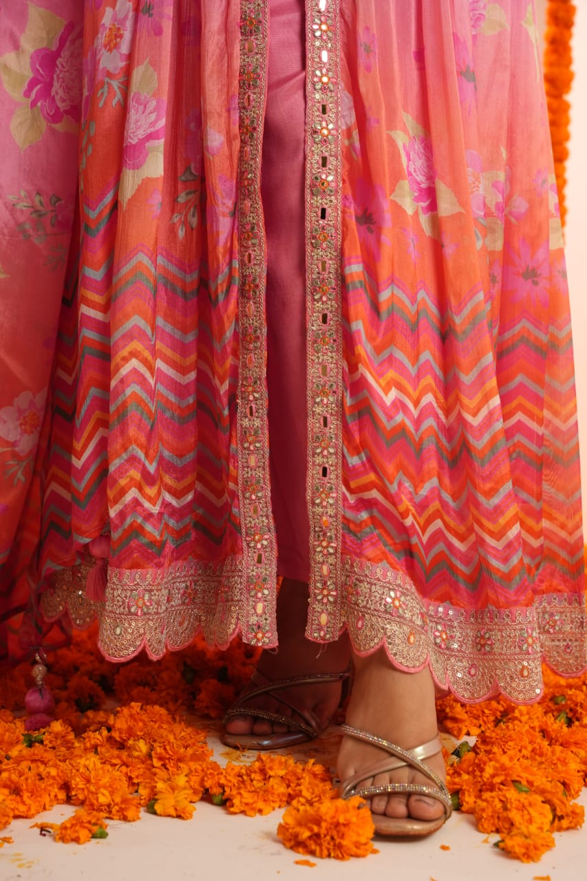 Premium Chinon Embroidered Dupatta Set - Image 6