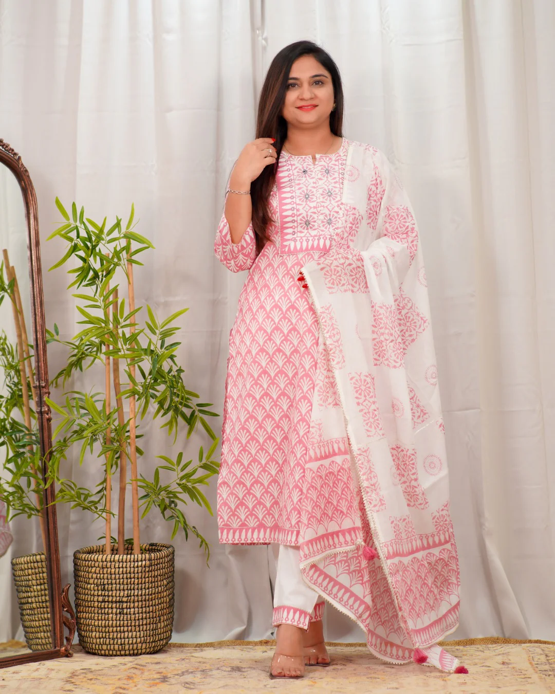 Premium Cotton Embroidered Pant Set