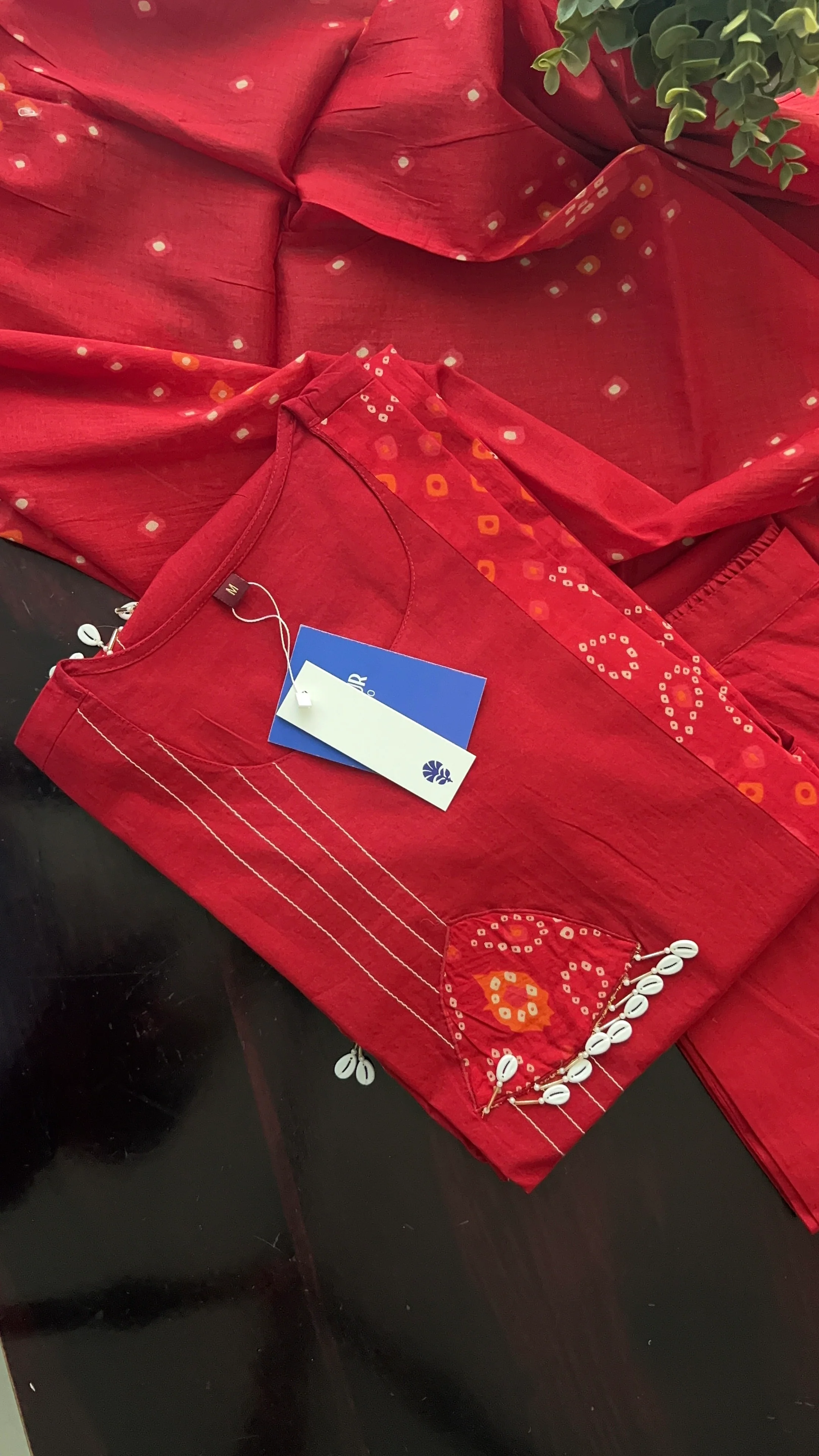 Raha MulCotton Bandhani Hand Detailed Pant Set - Image 14