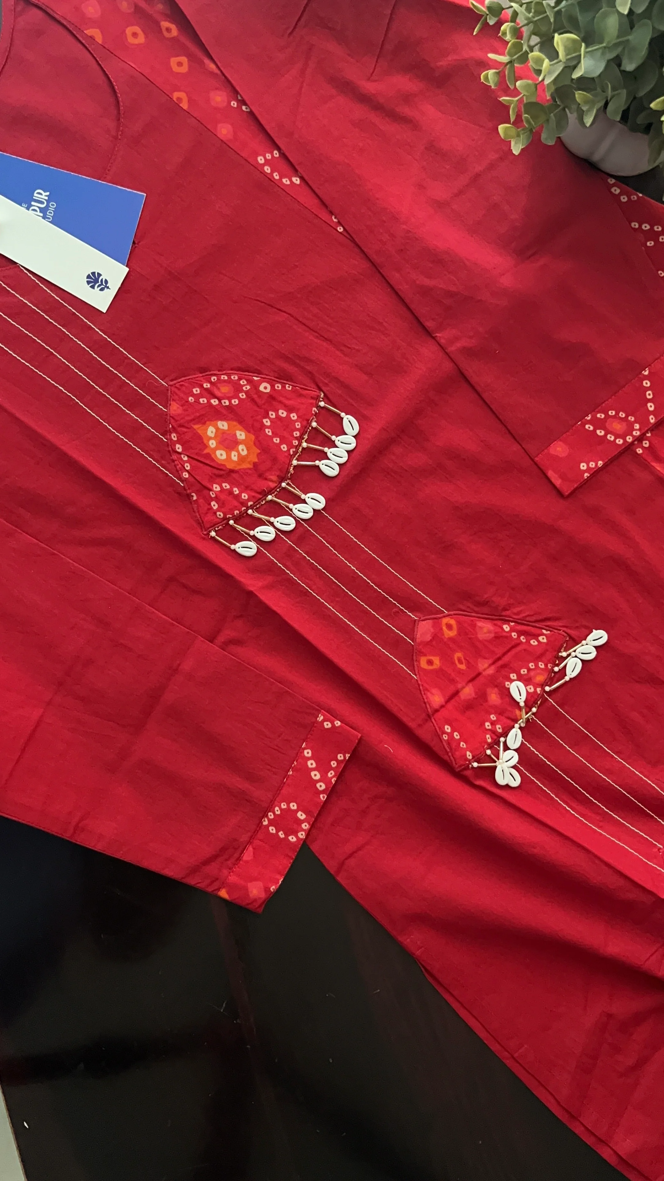 Raha MulCotton Bandhani Hand Detailed Pant Set - Image 16