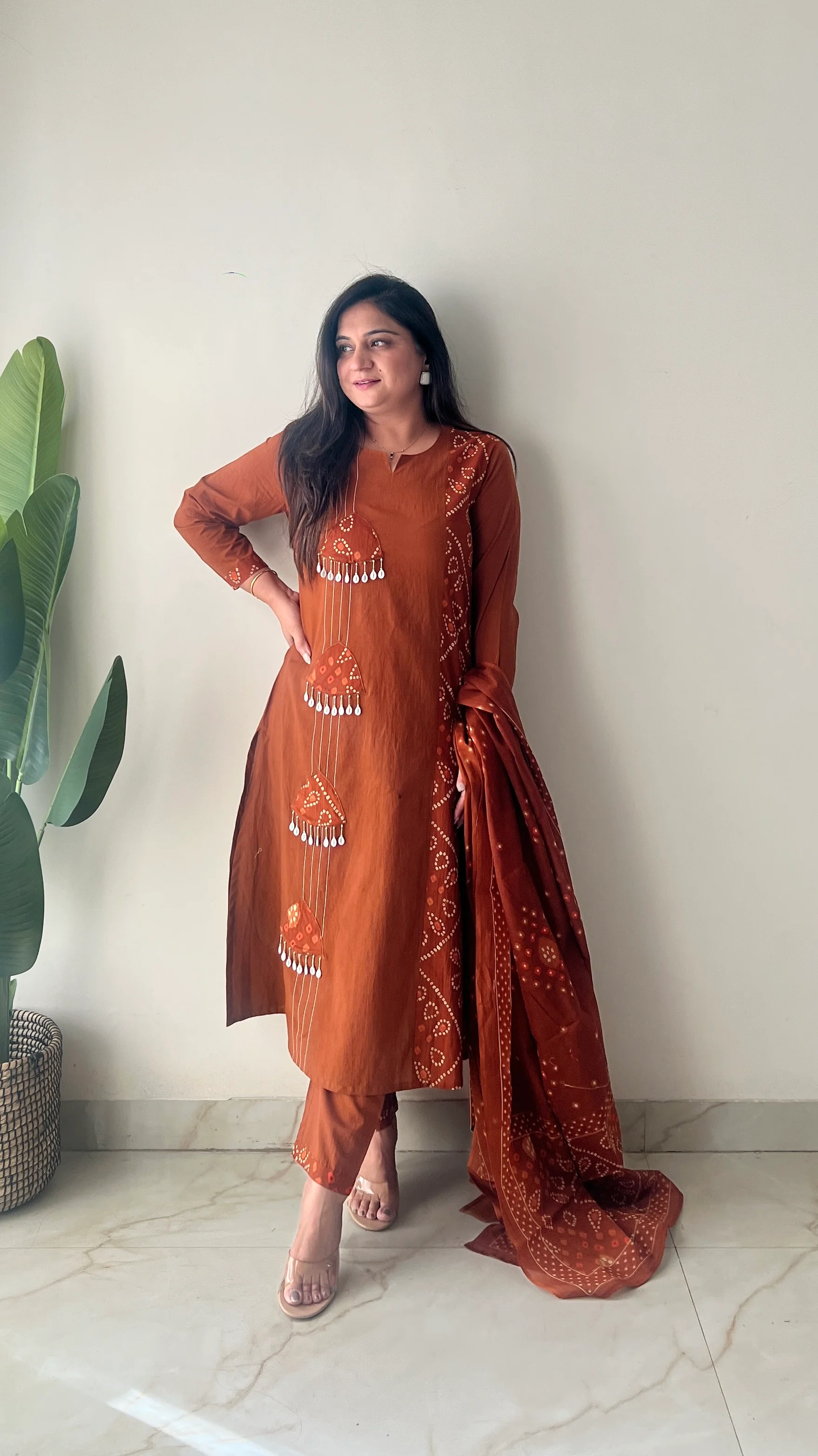 Raha MulCotton Bandhani Hand Detailed Pant Set - Image 21
