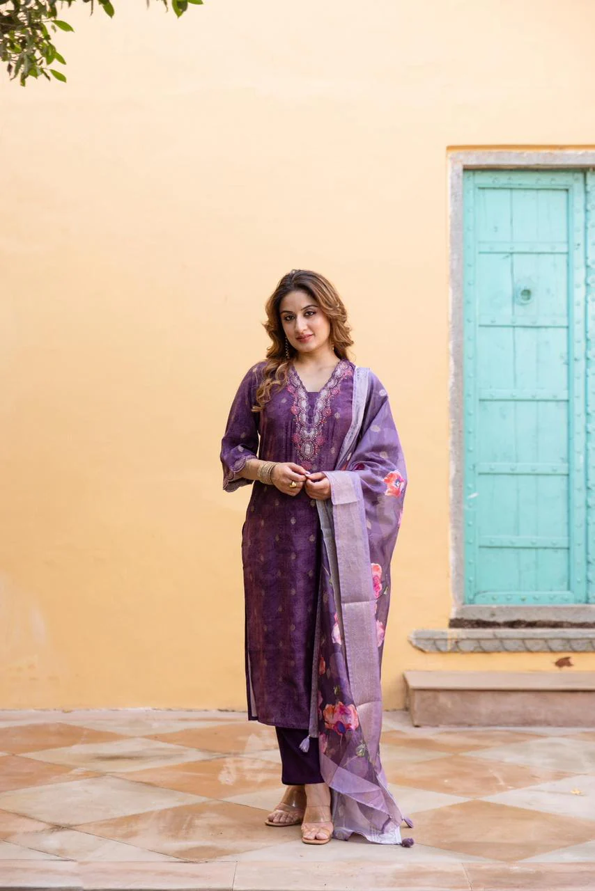 Riva Premium Muslin Embroidered Pant Set