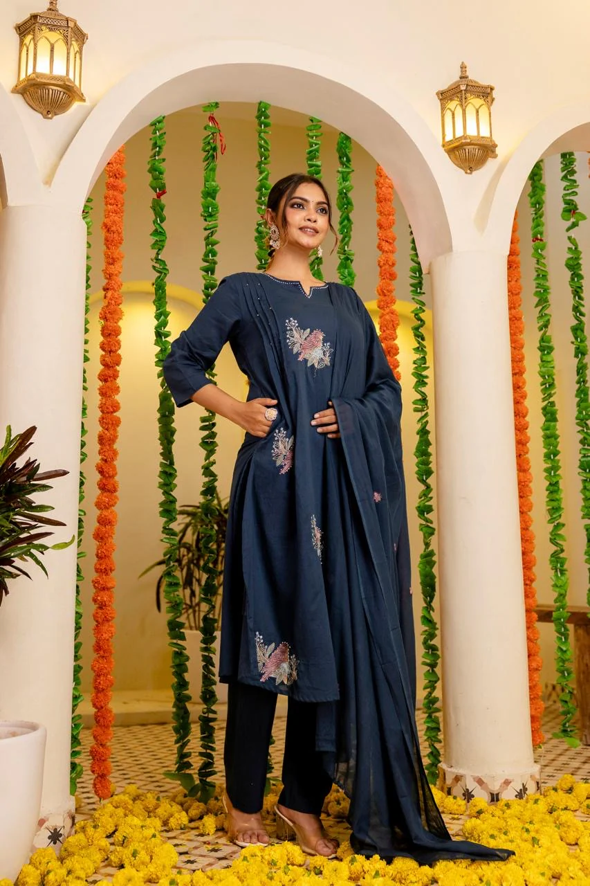 Roshni MulCotton Hand Detailed Pant Set - Image 2