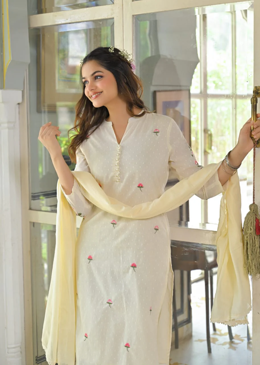 Sahiba Mul Cotton Embroidered Pant Set - Image 4