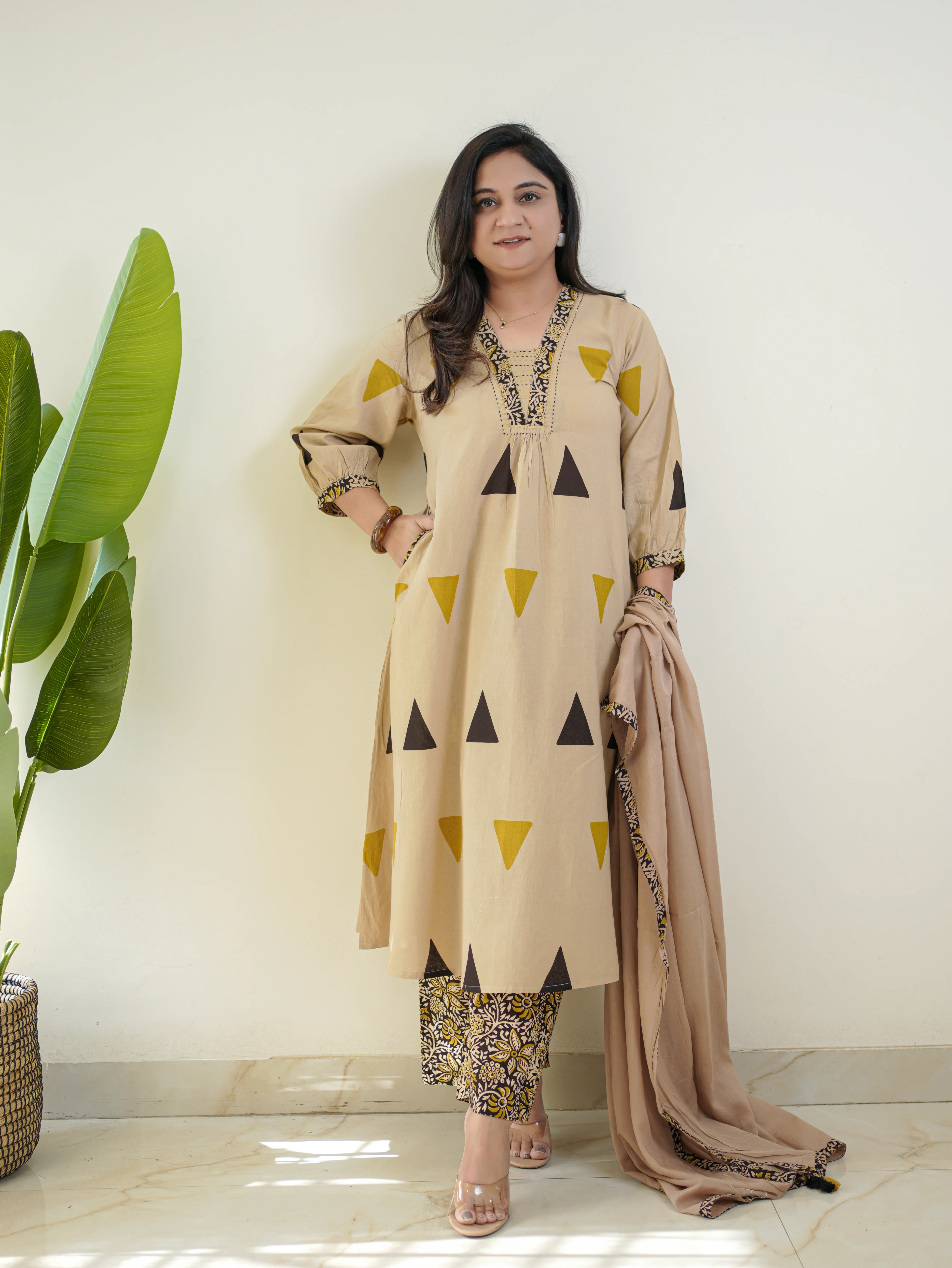 Saloni Kalamkari Cotton A-line Dupatta Set - Image 12