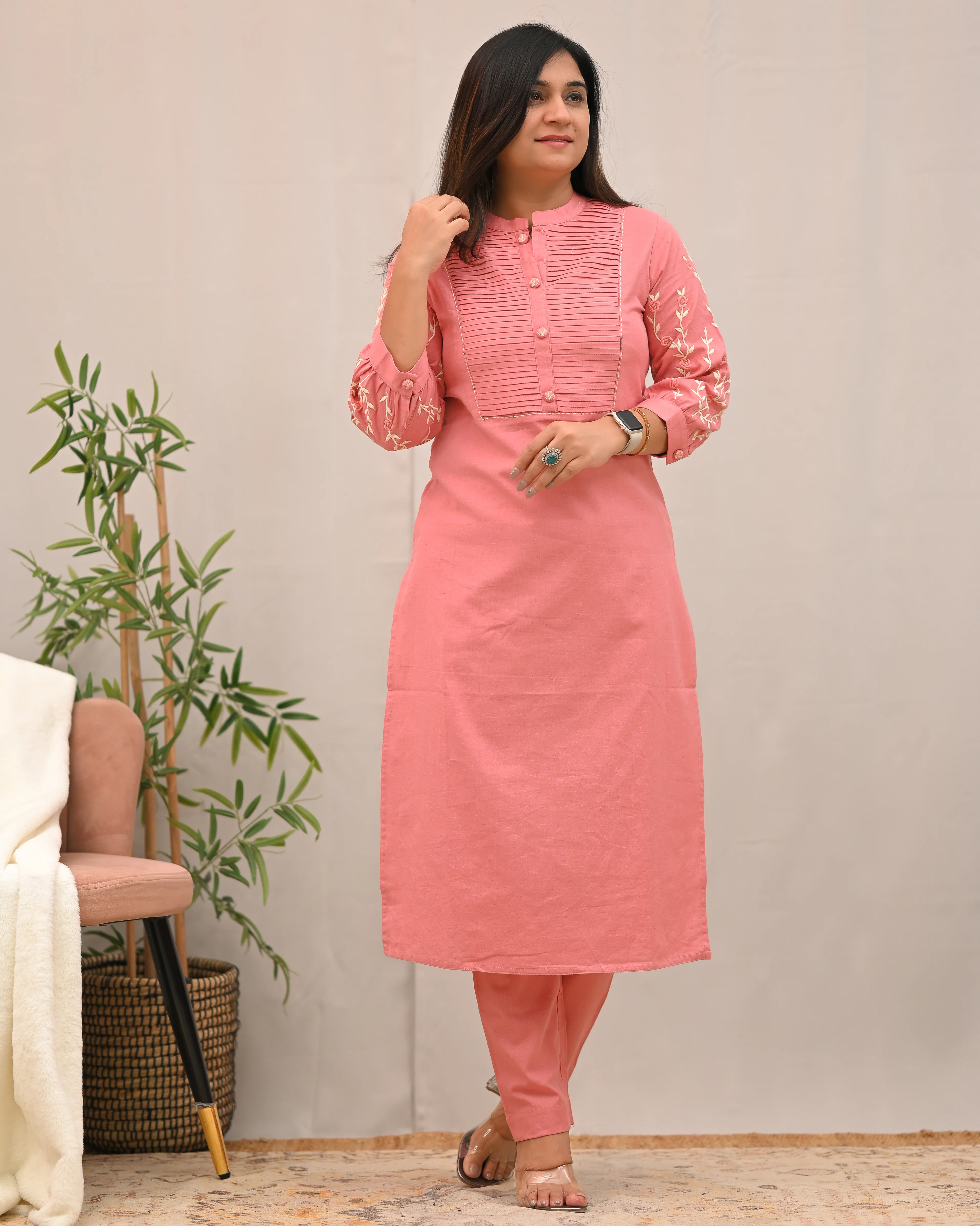Samiksha Cotton Embroidered Pant Set - Image 9