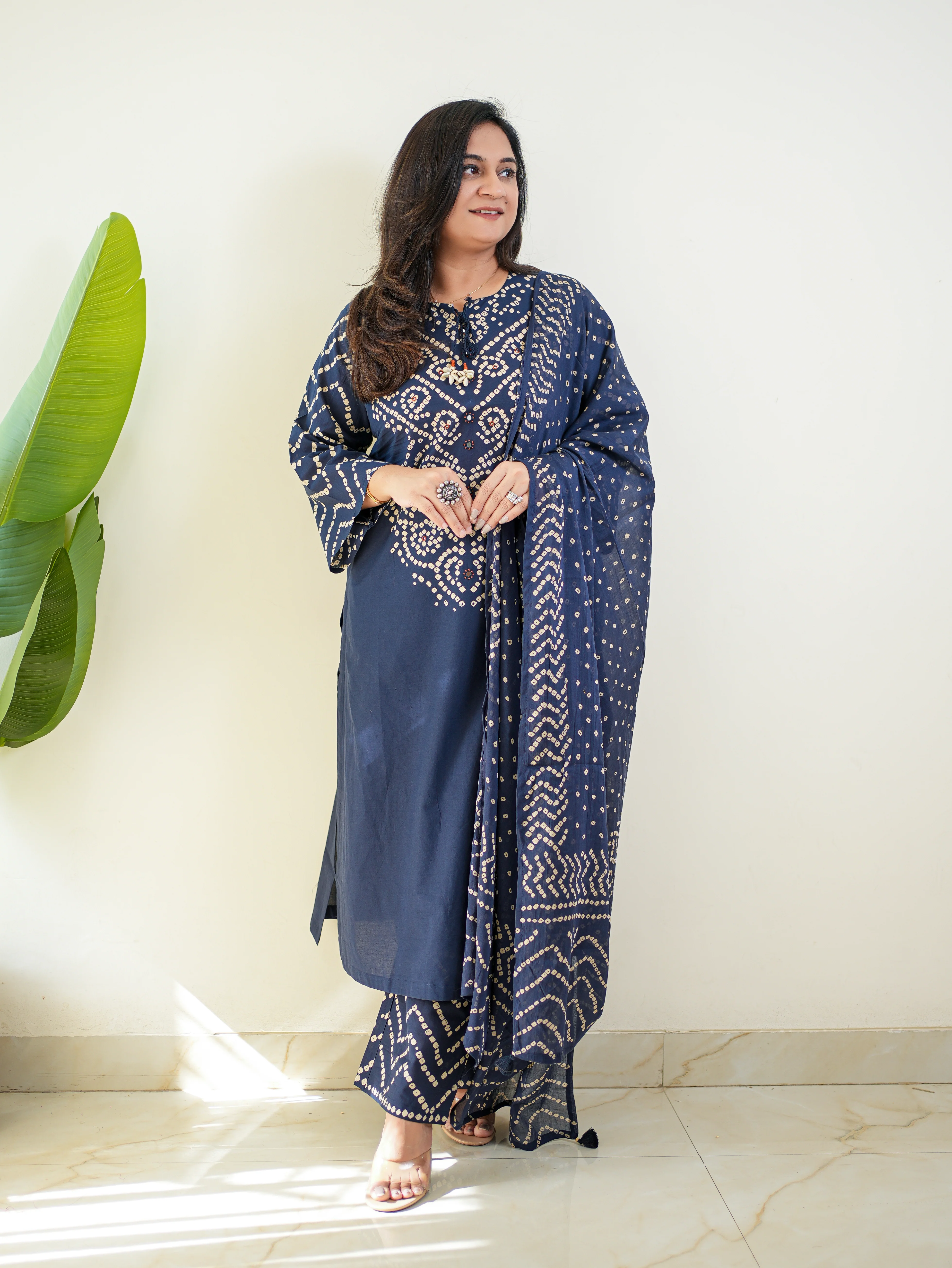 Sanchi Cotton Bandhani Straight Pant Set - Image 37
