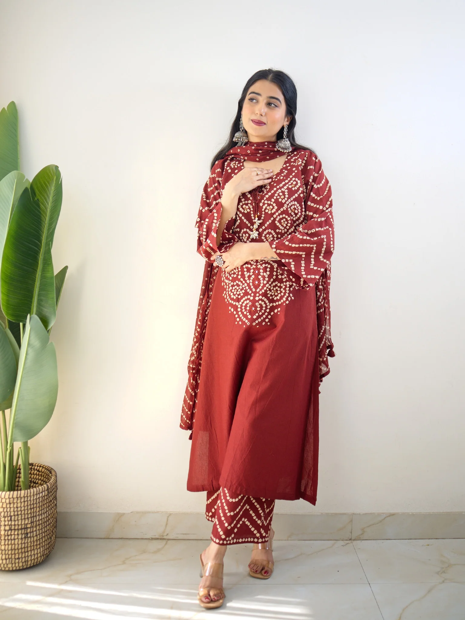 Sanchi Cotton Bandhani Straight Pant Set - Image 48