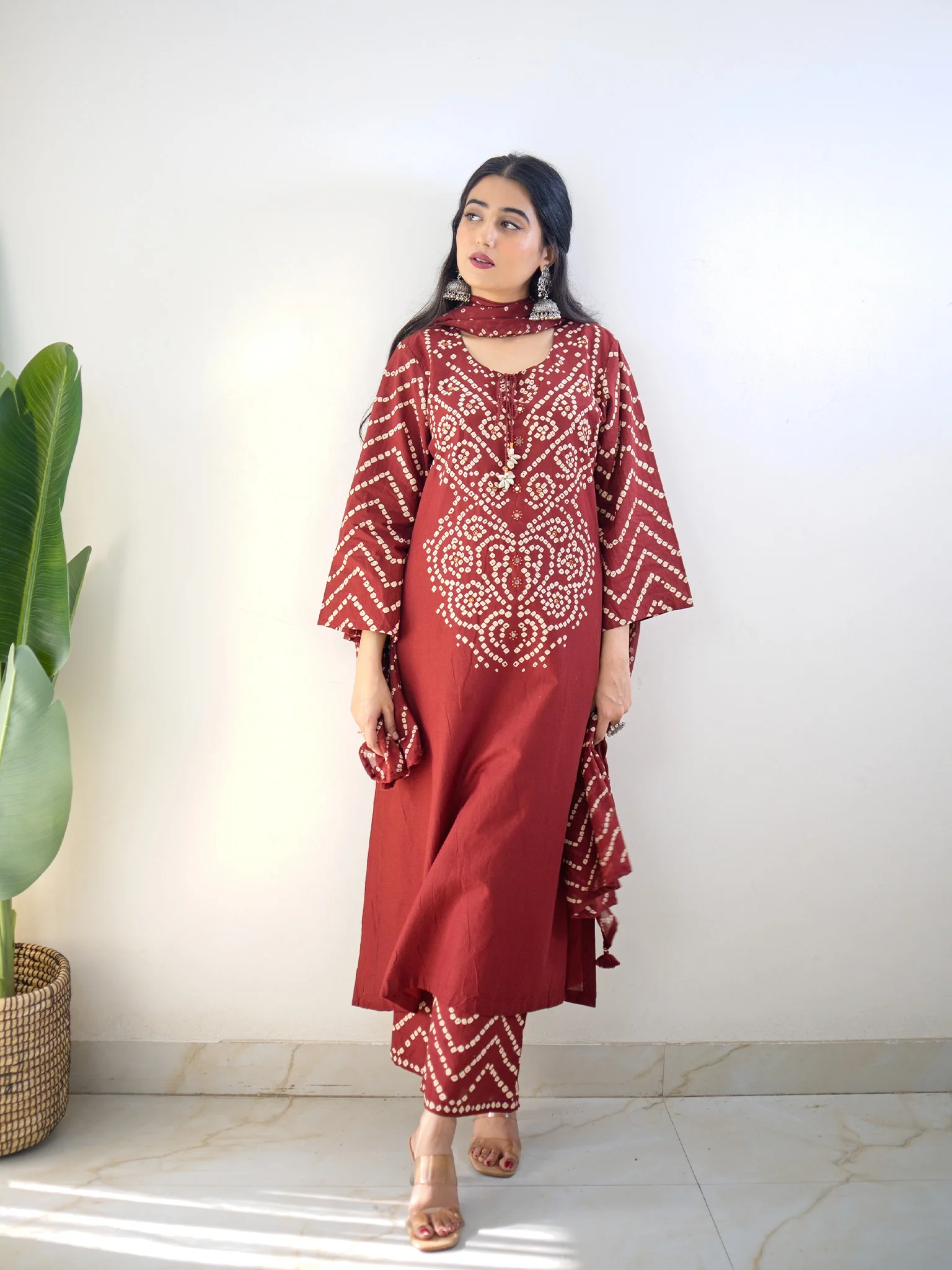 Sanchi Cotton Bandhani Straight Pant Set - Image 49